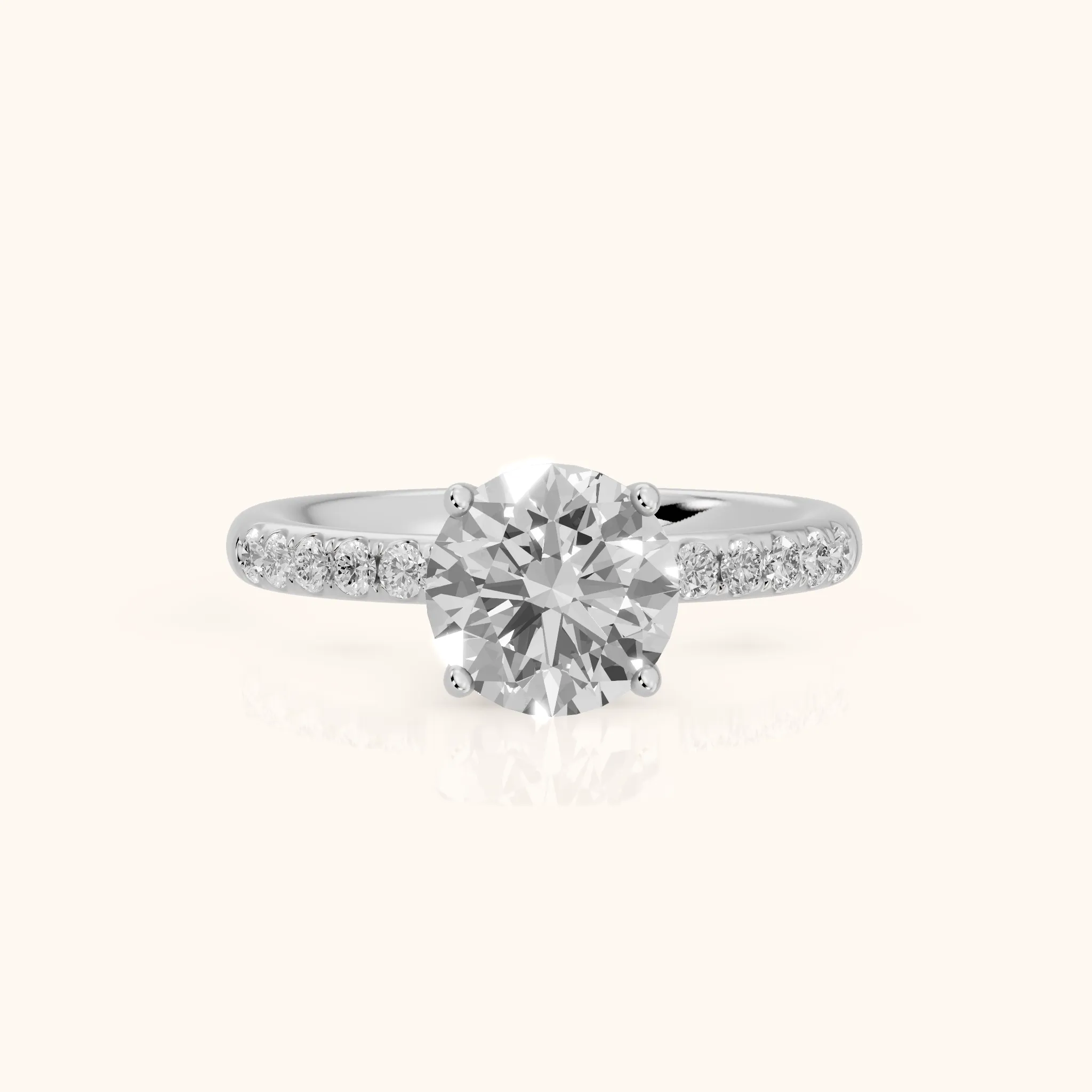 Brea Twist Pavé Round Diamond Engagement Ring in Platinum — view 1
