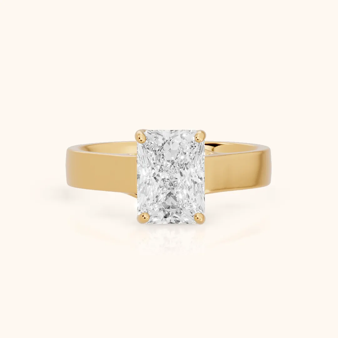 Bristol Trellis Solitaire Radiant Diamond Engagement Ring in Yellow Gold — view 2