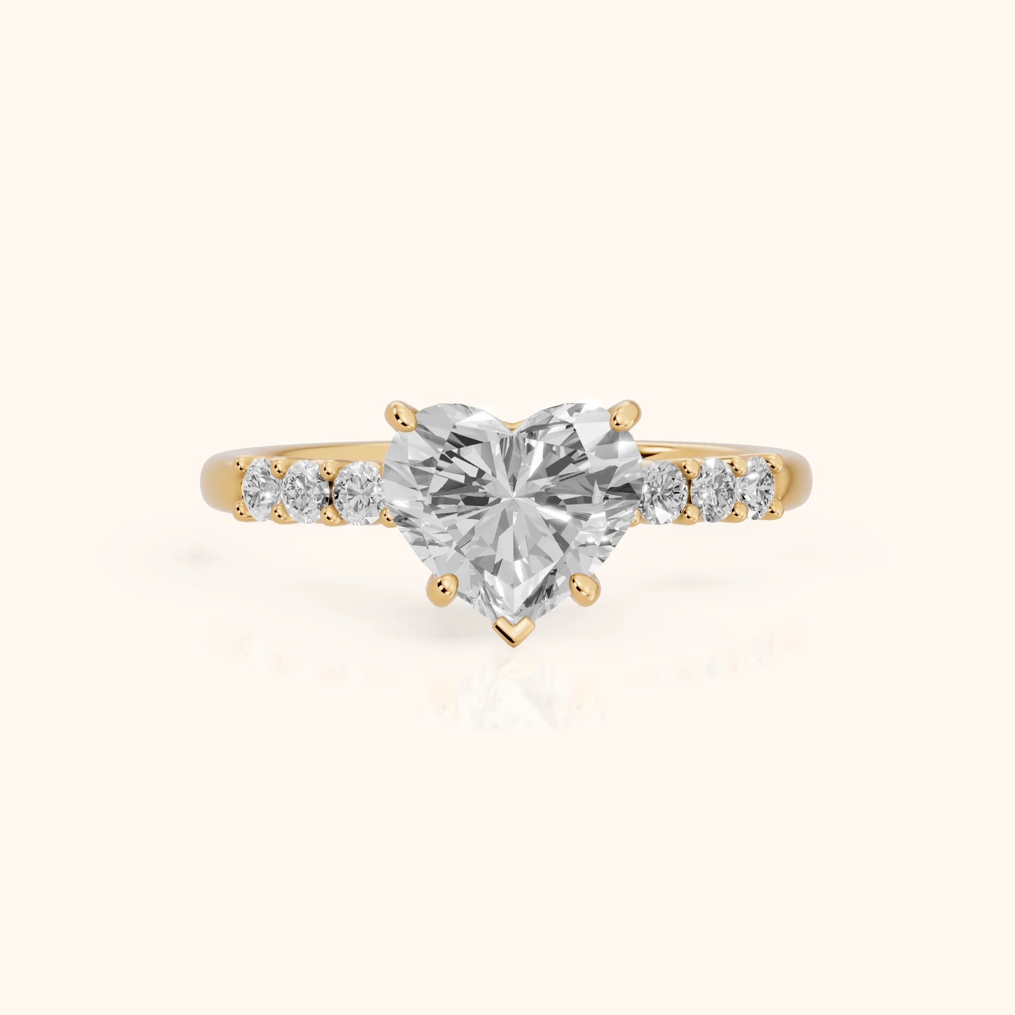 Mayfield Pavé Heart Diamond Engagement Ring in Yellow Gold — view 1