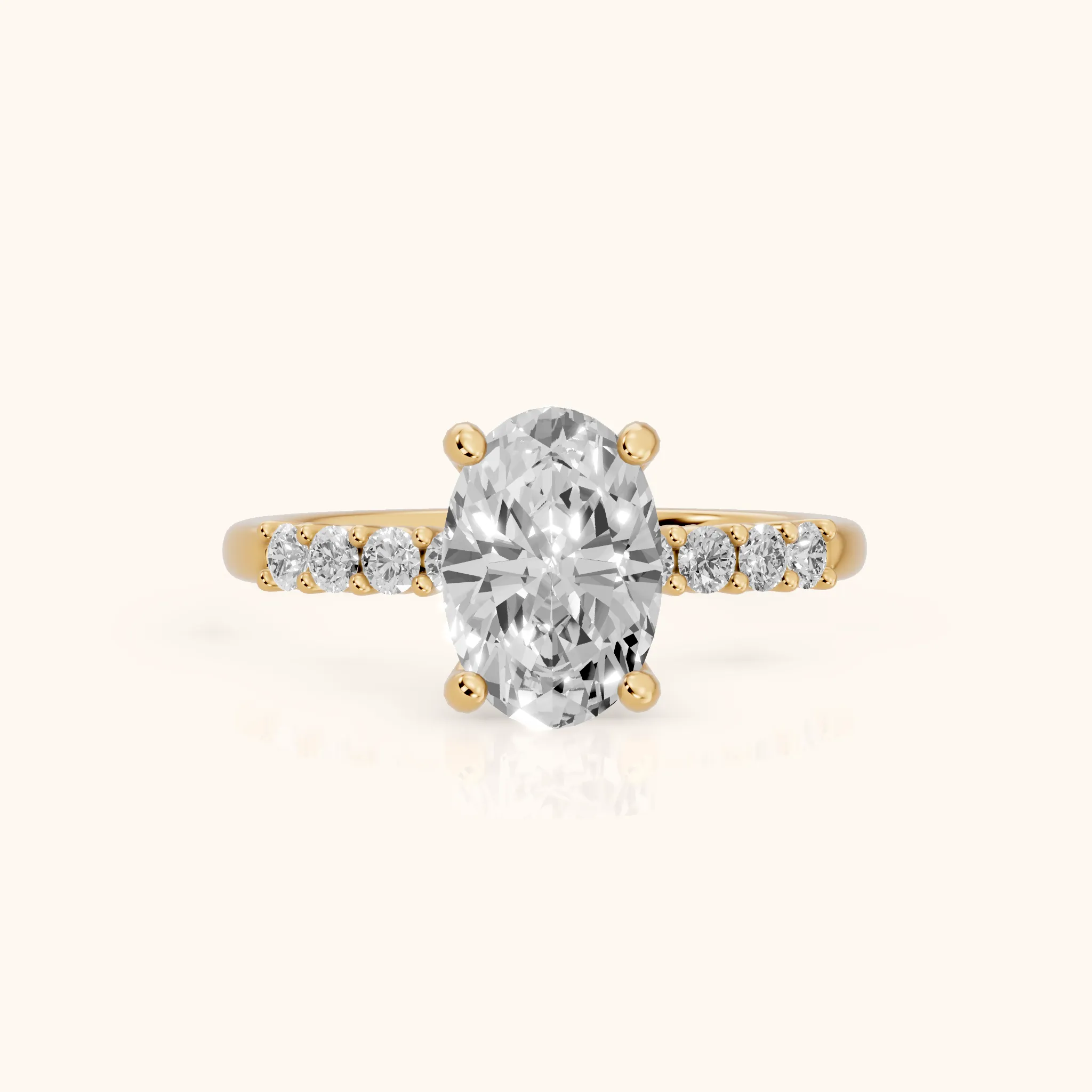 Mayfield Pavé Oval Diamond Engagement Ring in Yellow Gold — view 1