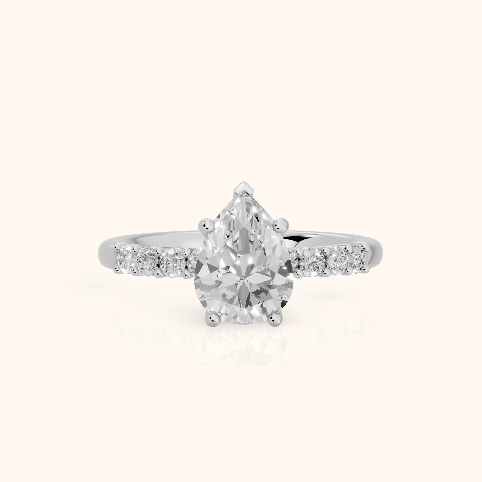 Mayfield Pavé Pear Diamond Engagement Ring in Platinum — view 1