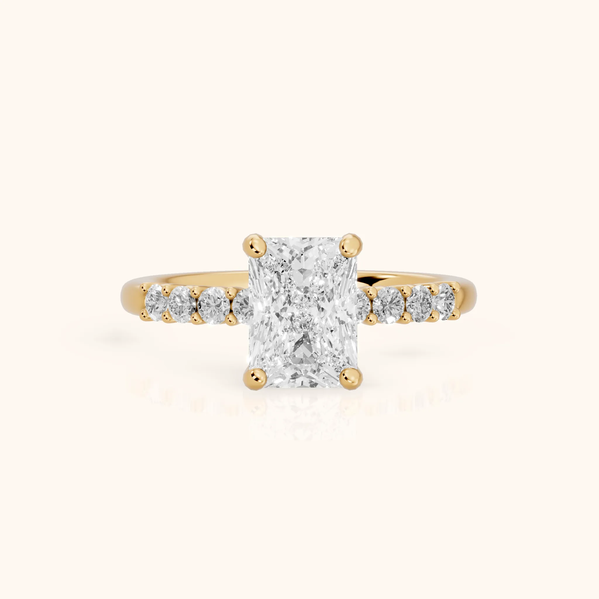 Mayfield Pavé Radiant Diamond Engagement Ring in Yellow Gold — view 1