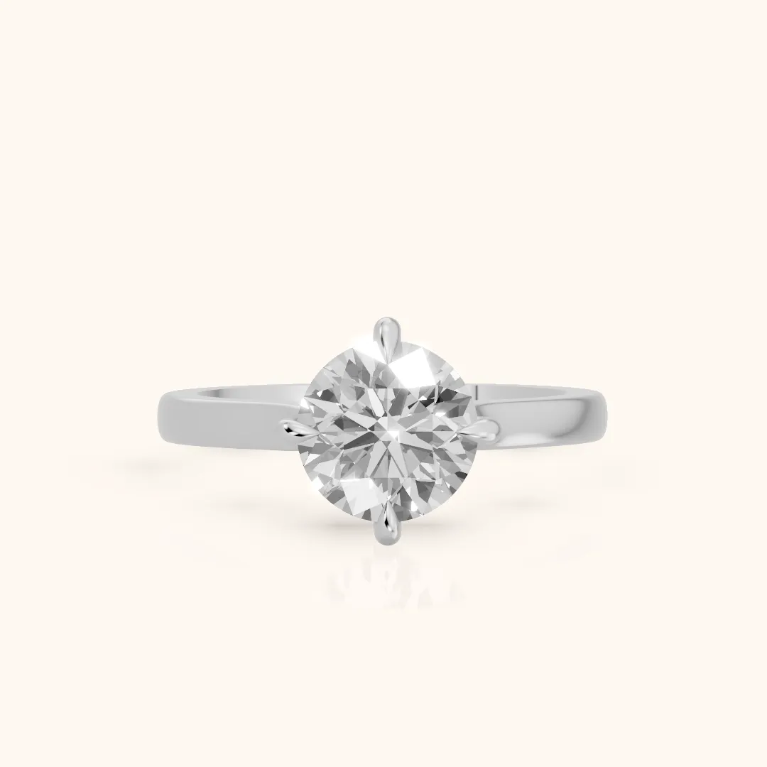 Truckee East-West Cathedral Round Diamond Engagement Ring in Silver — view 2