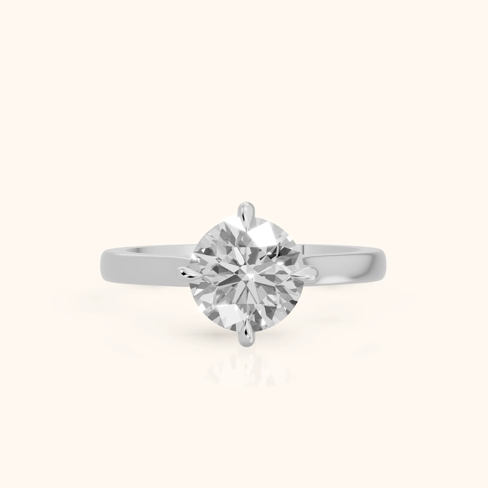Truckee East-West Cathedral Round Diamond Engagement Ring in Silver — view 1