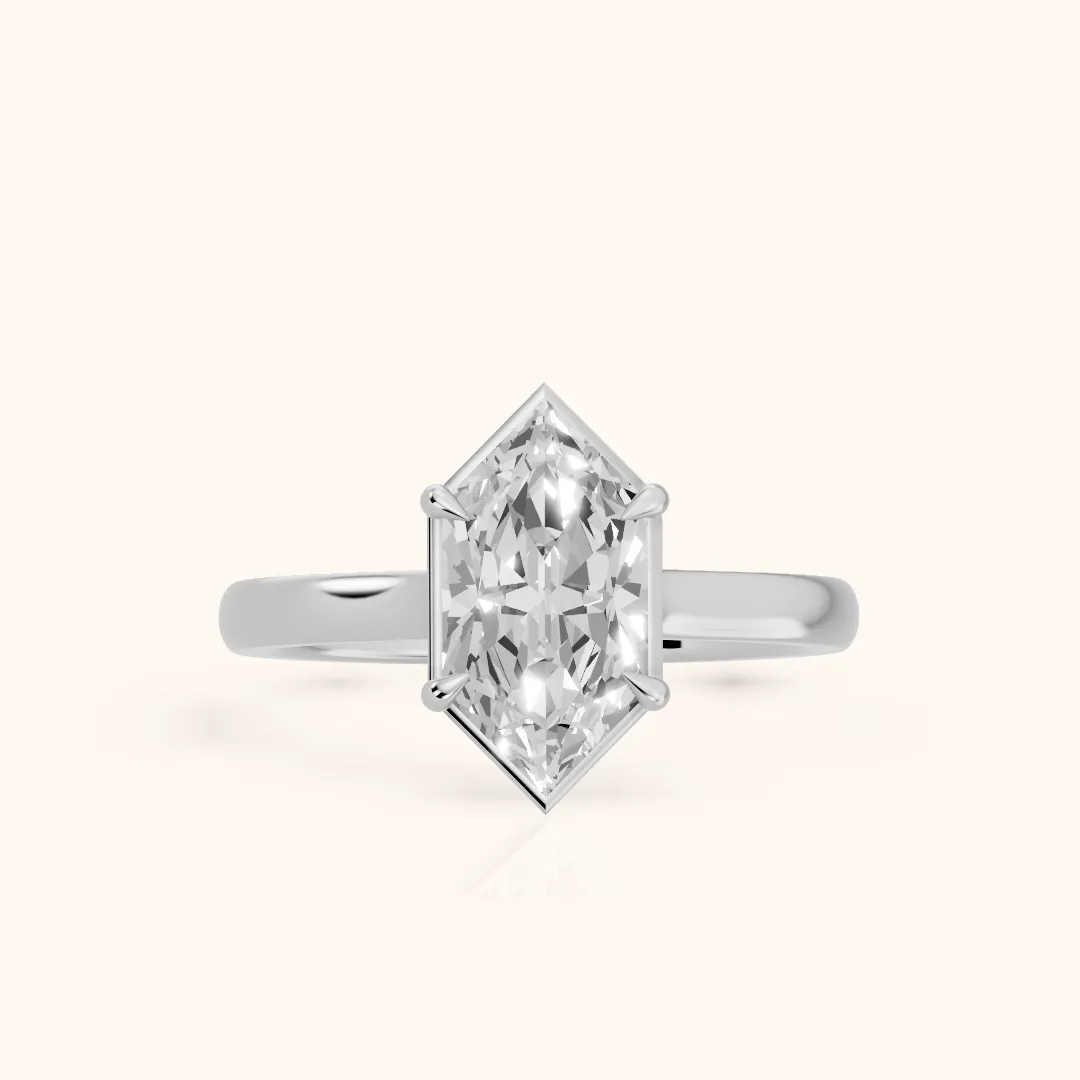 Ashland Basket Solitaire Dutch Marquise Diamond Engagement Ring in Silver — view 2