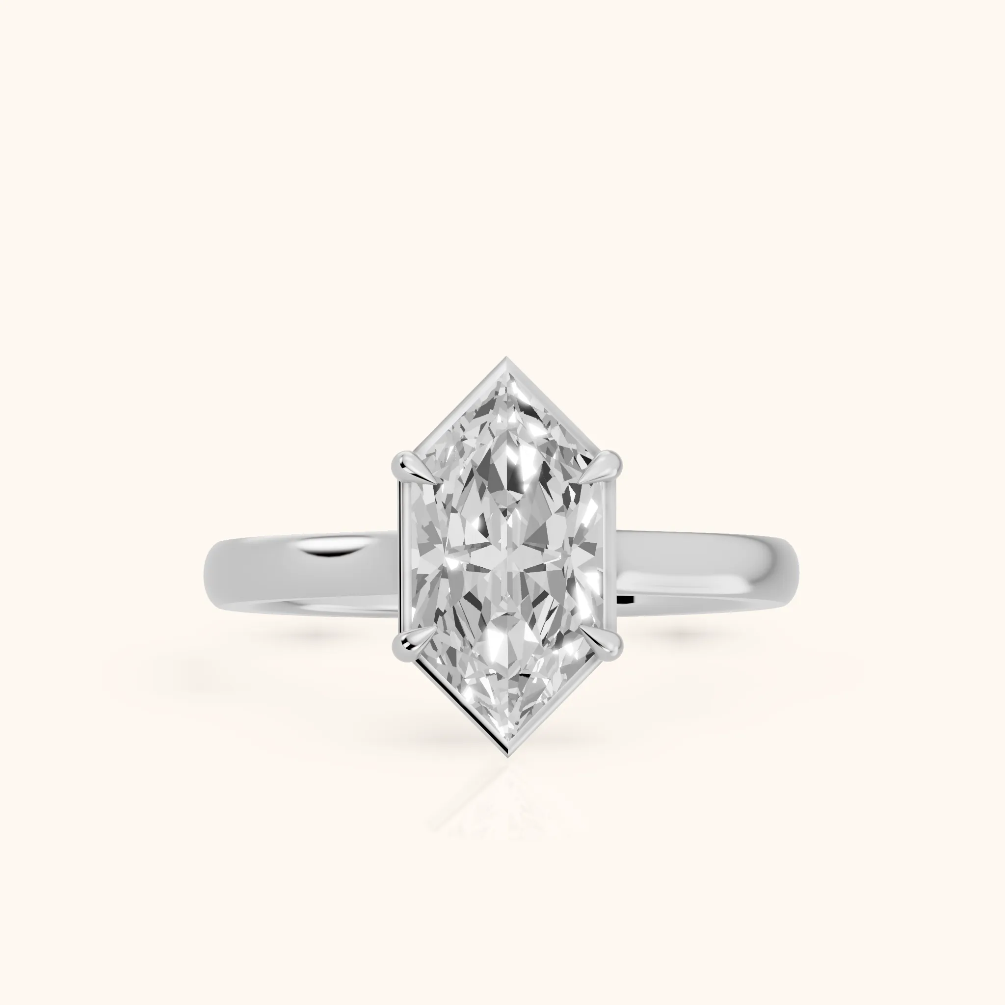 Ashland Basket Solitaire Dutch Marquise Diamond Engagement Ring in Silver — view 1