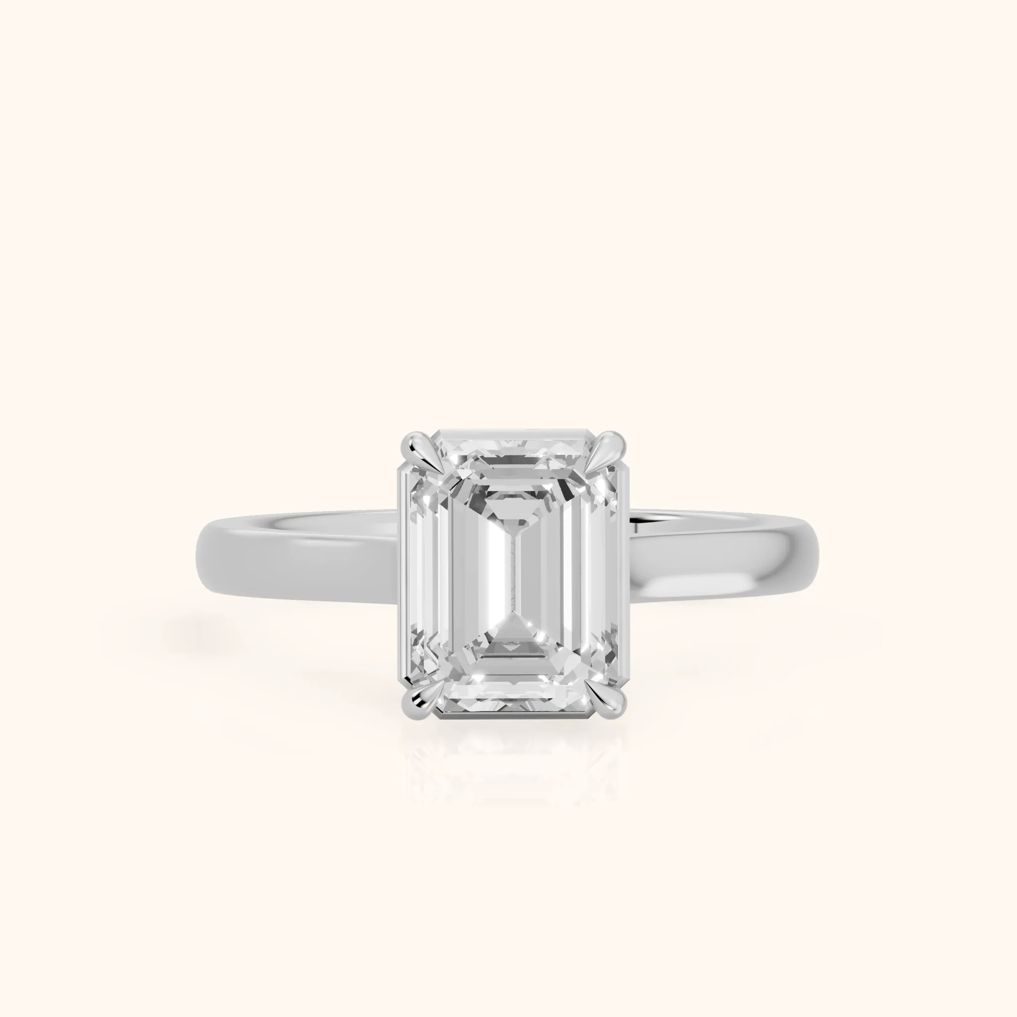 Ashland Basket Solitaire Emerald Diamond Engagement Ring in Platinum — view 1