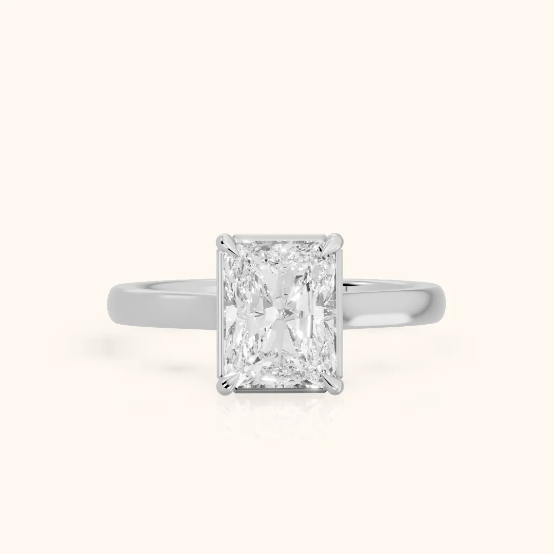 Ashland Basket Solitaire Radiant Diamond Engagement Ring in Silver — view 2