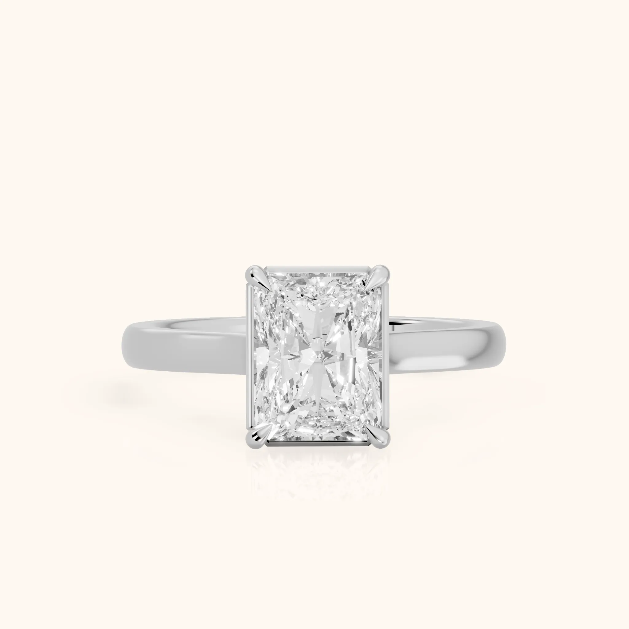 Ashland Basket Solitaire Radiant Diamond Engagement Ring in Silver — view 1
