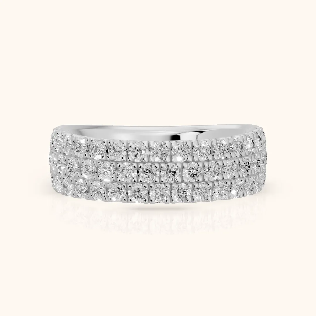 Fiona Pavé Round Diamond Anniversary Ring in Platinum — view 2