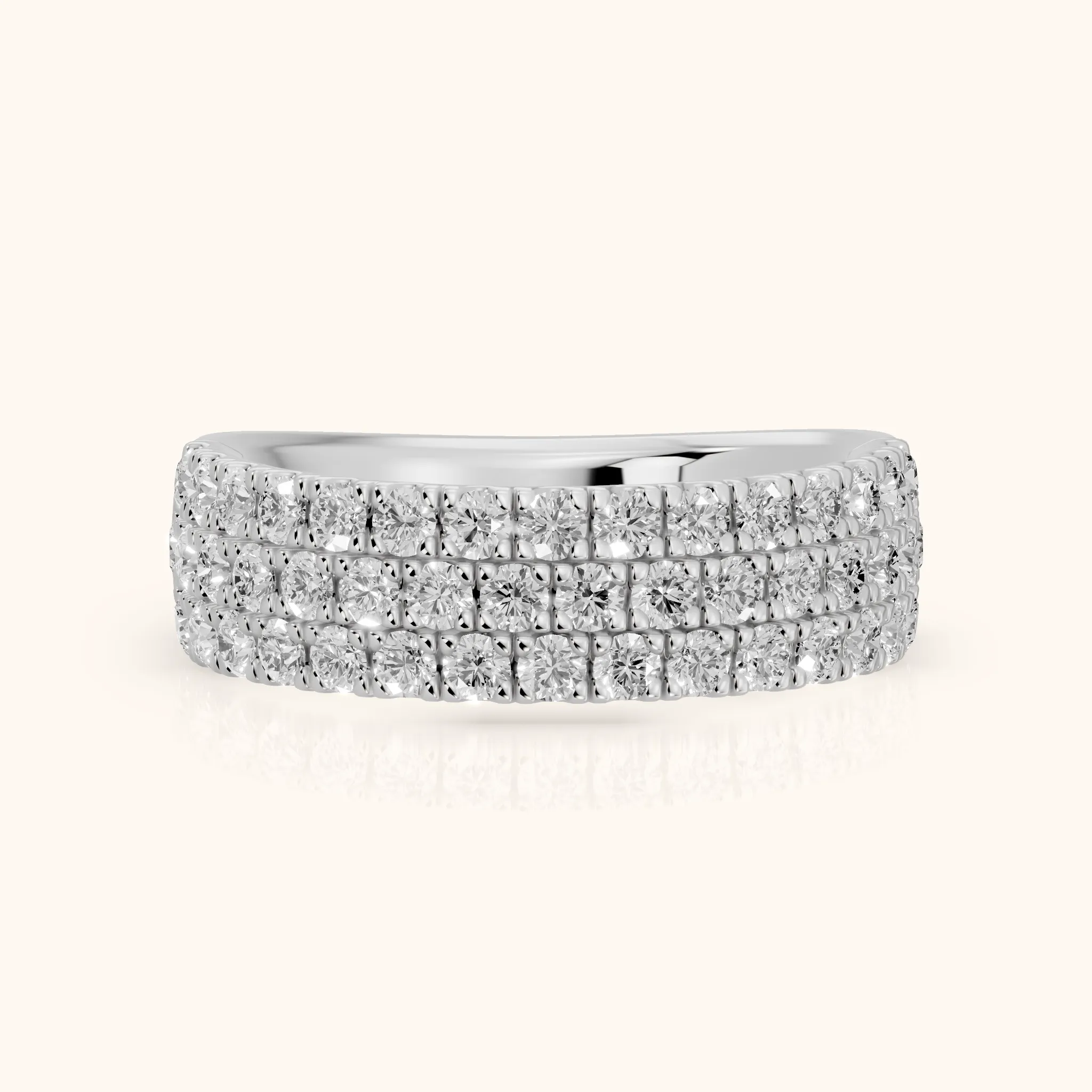 Fiona Pavé Round Diamond Anniversary Ring in Platinum — view 1