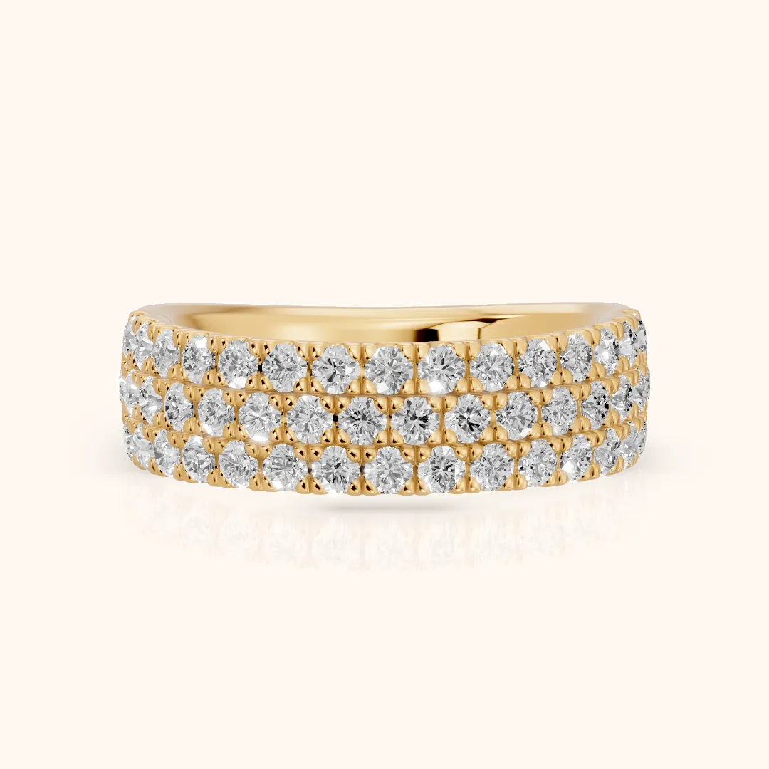 Fiona Pavé Round Diamond Anniversary Ring in Yellow Gold — view 2