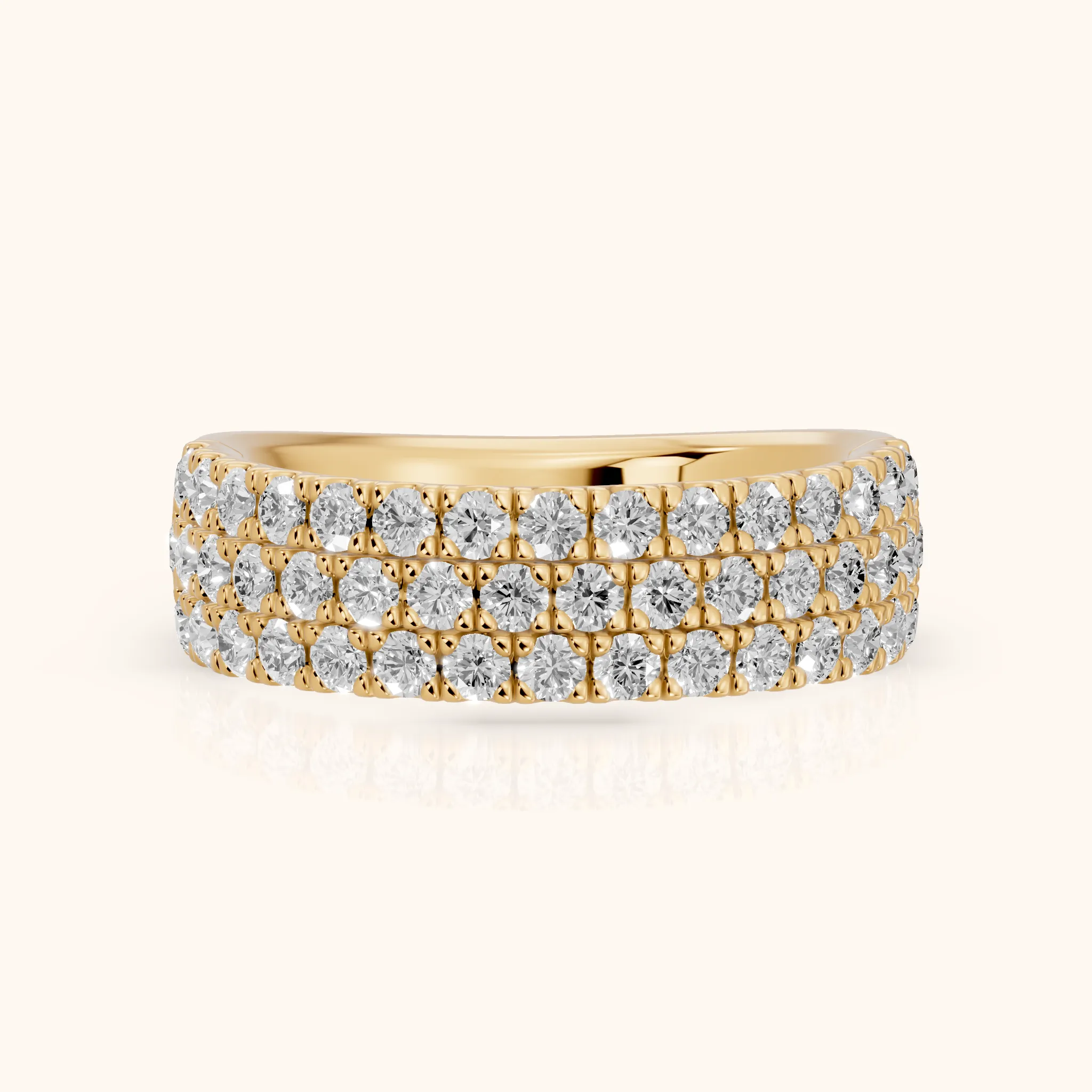 Fiona Pavé Round Diamond Anniversary Ring in Yellow Gold — view 1
