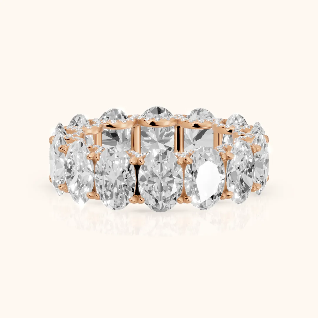 Rina East-West Oval Diamond Eternity Band in Rose Gold — view 2