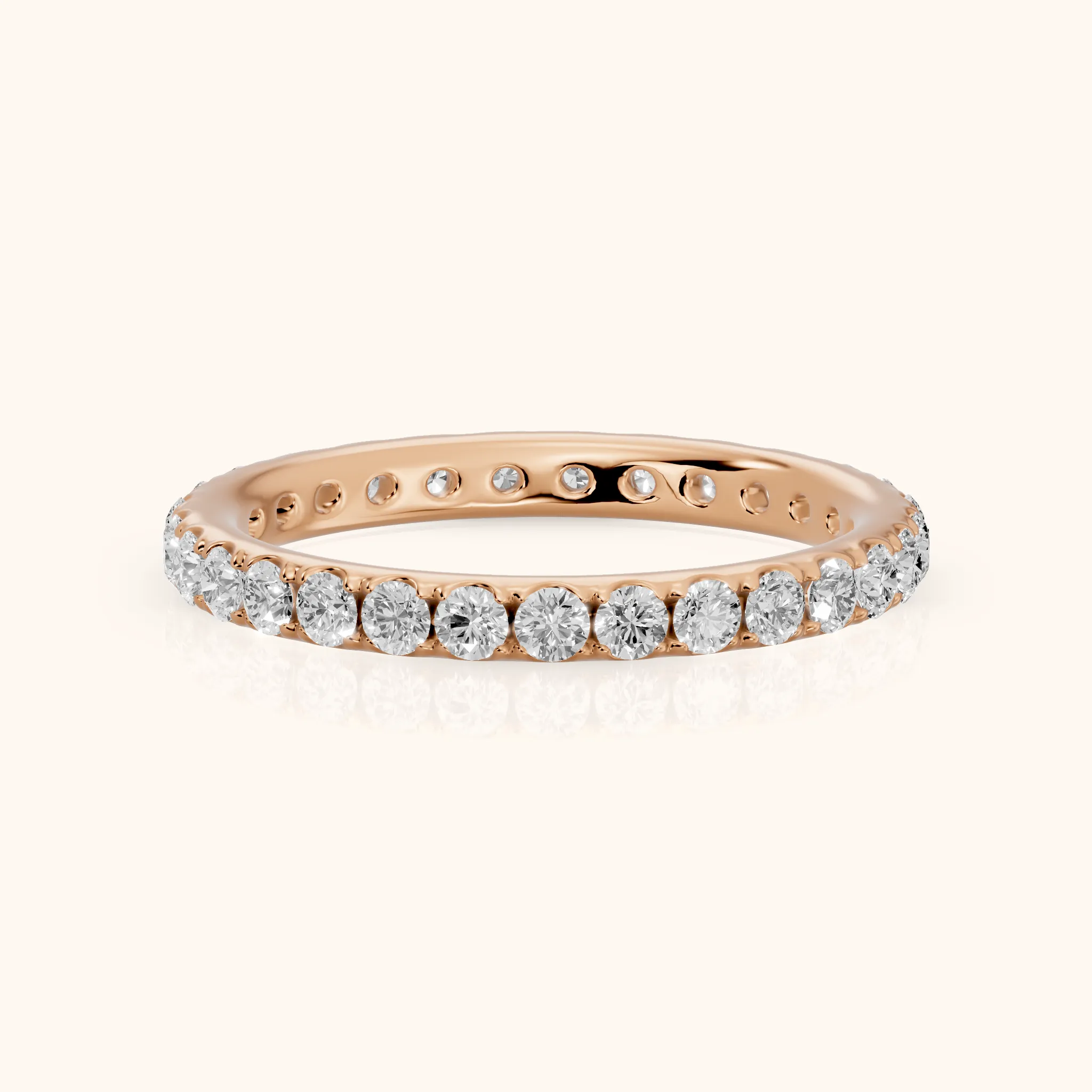 Zora Micropavé Round Diamond Eternity Band in Rose Gold — view 1