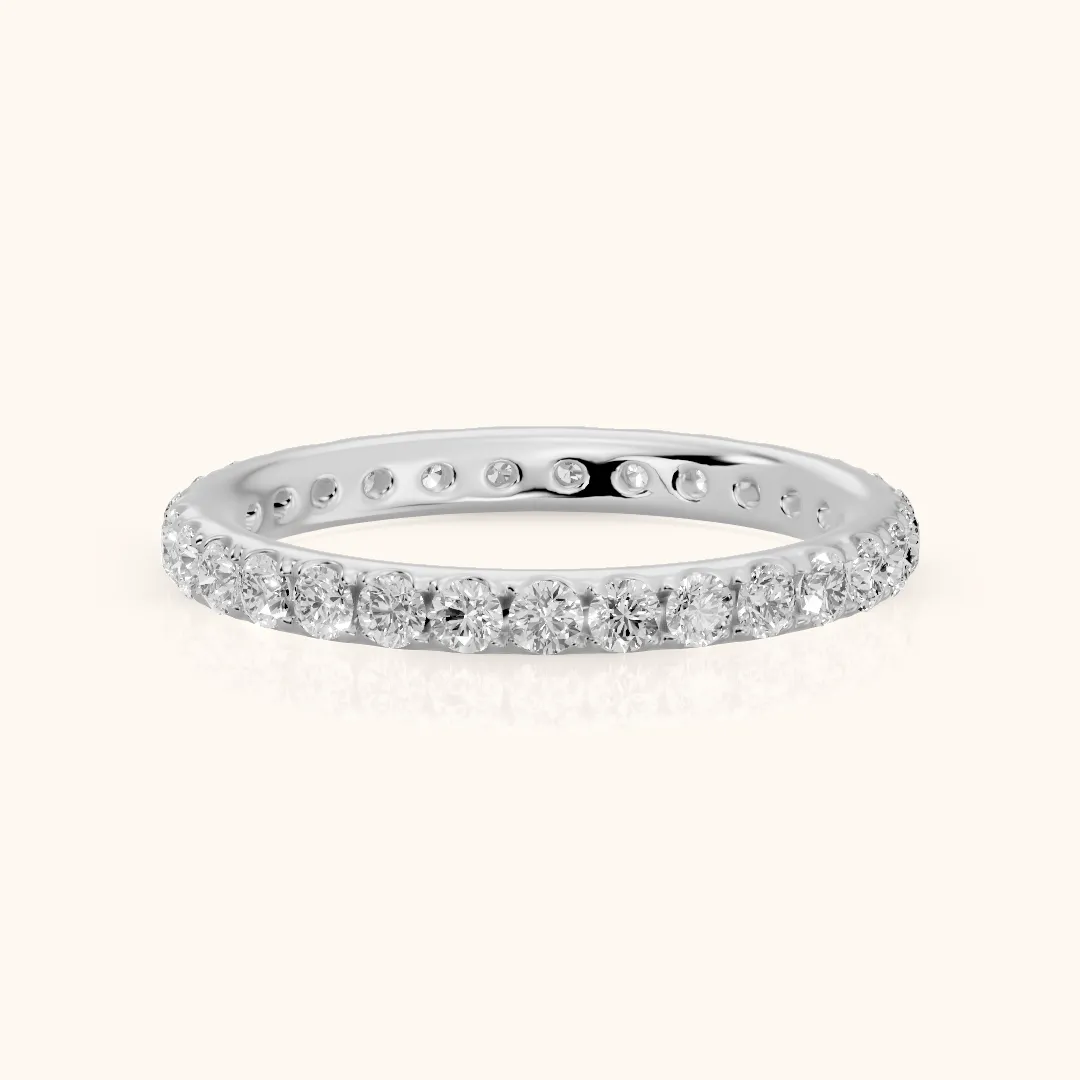 Zora Micropavé Round Diamond Eternity Band in Silver — view 2