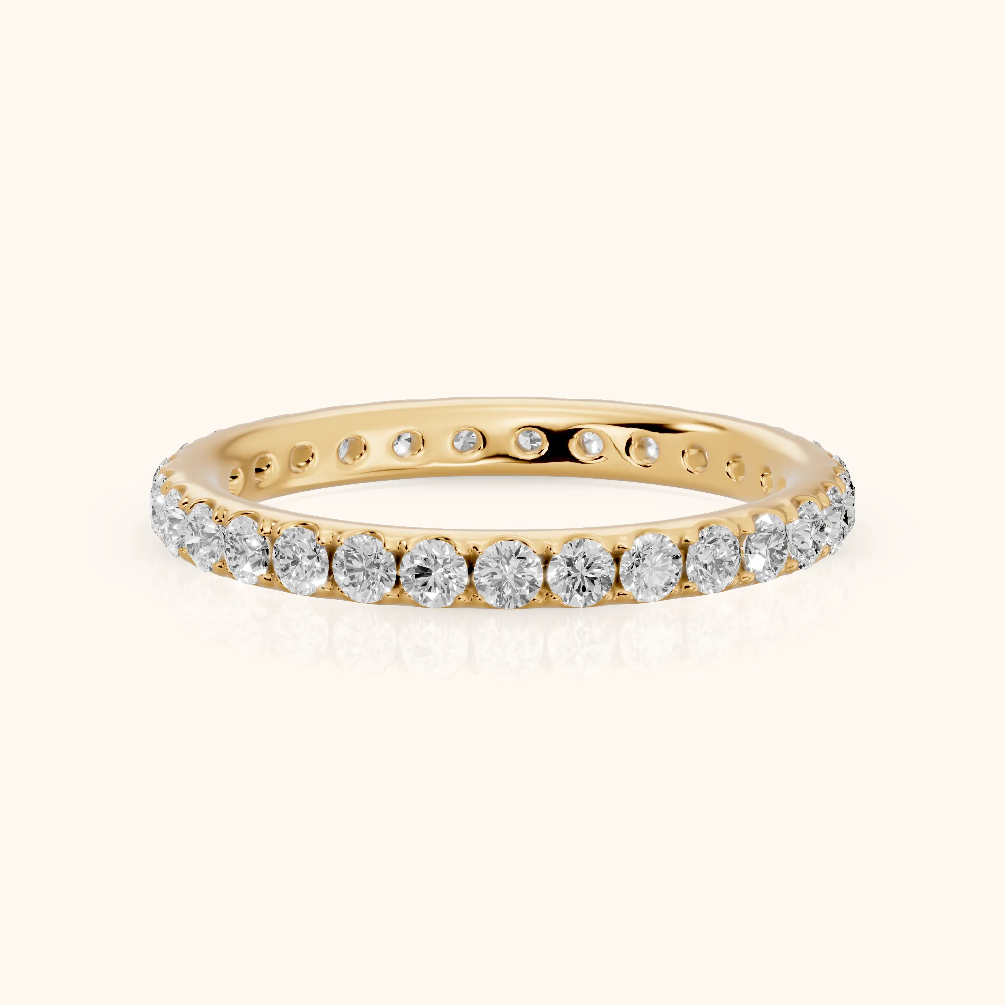 Zora Micropavé Round Diamond Eternity Band in Yellow Gold — view 1