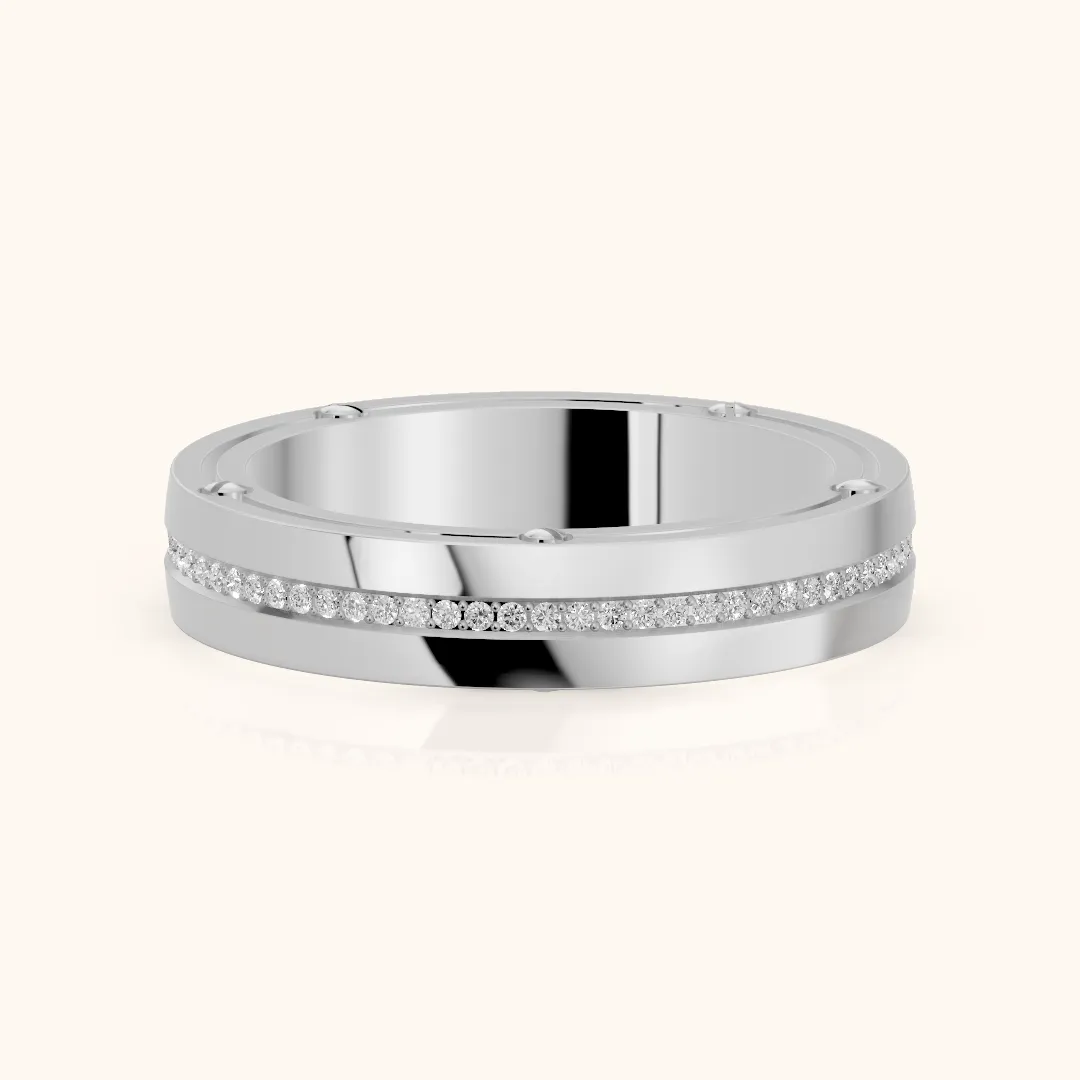 Elora Micropavé Round Diamond Eternity Band in Silver — view 2
