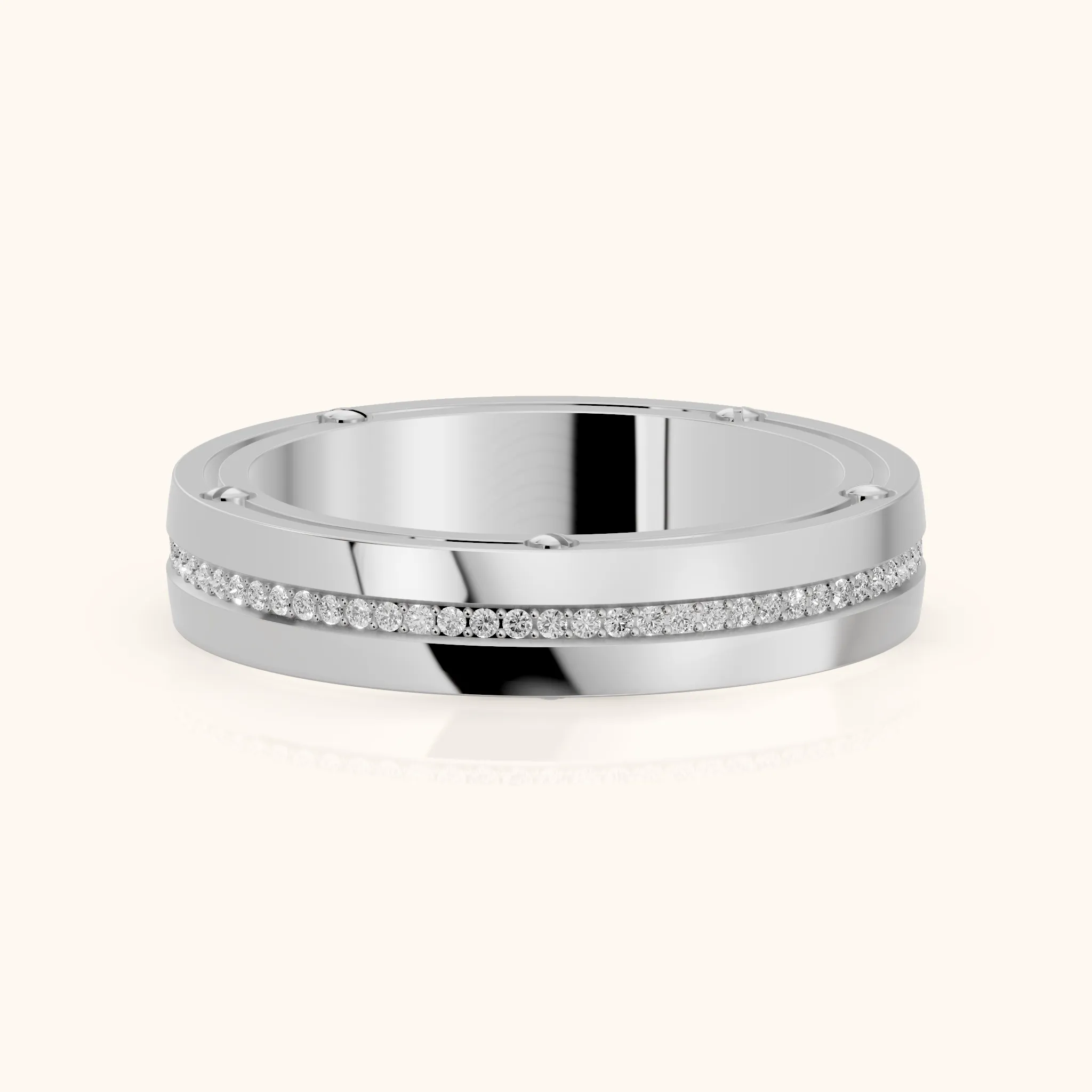 Elora Micropavé Round Diamond Eternity Band in Silver — view 1