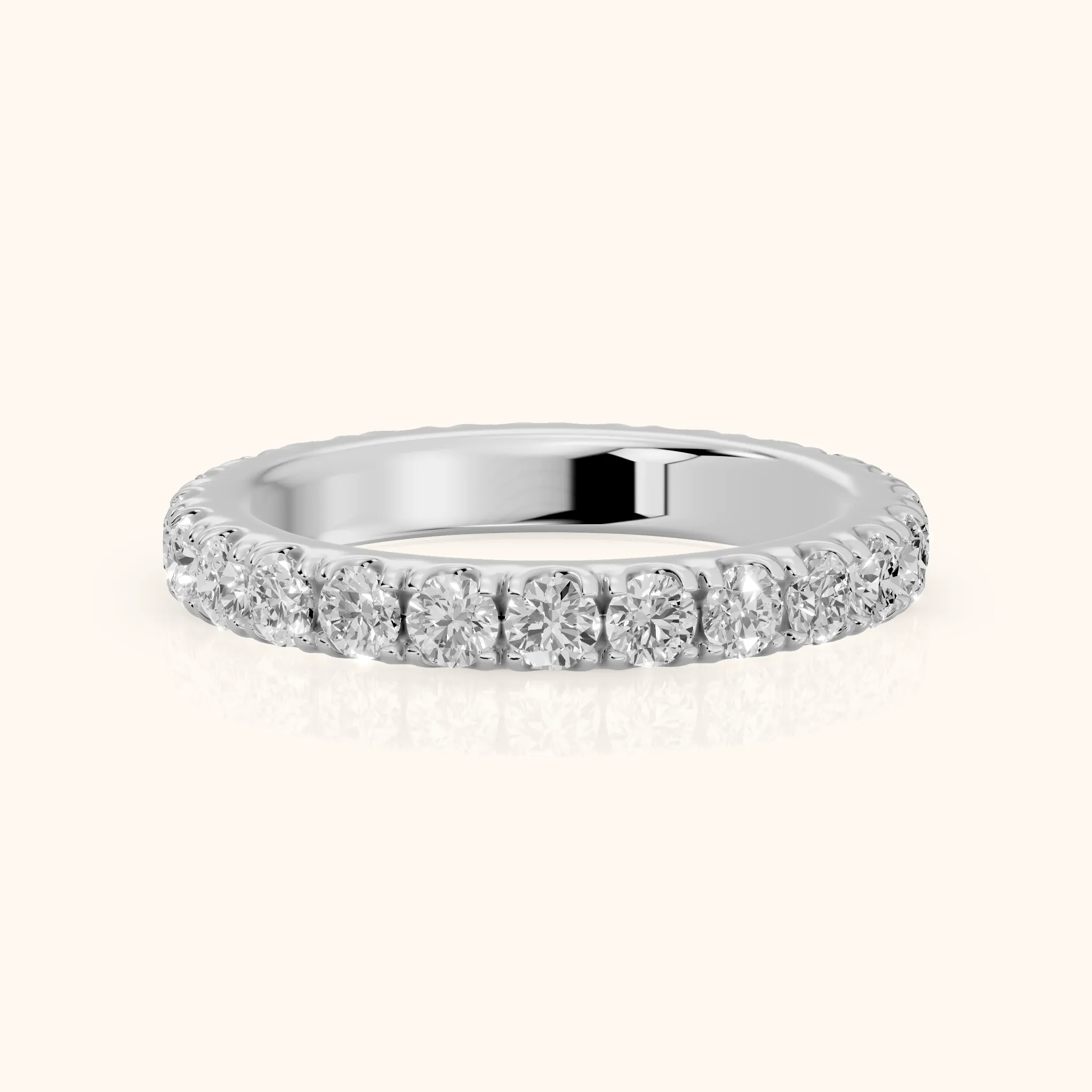 Ramona Shared Prong Round Diamond Eternity Band in Silver — view 1