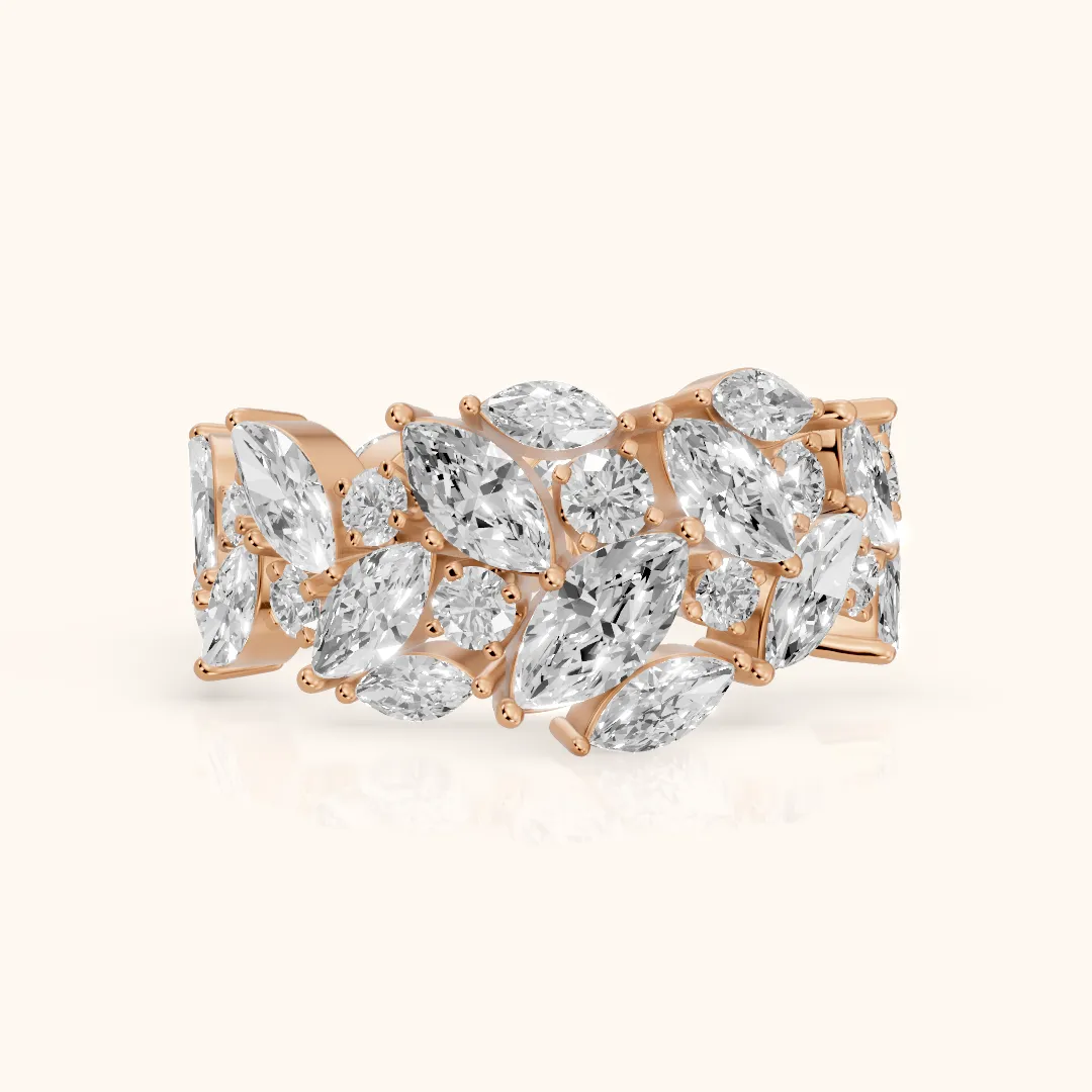 Romina Eternity Marquise & Round Diamond Anniversary Ring in Rose Gold — view 2