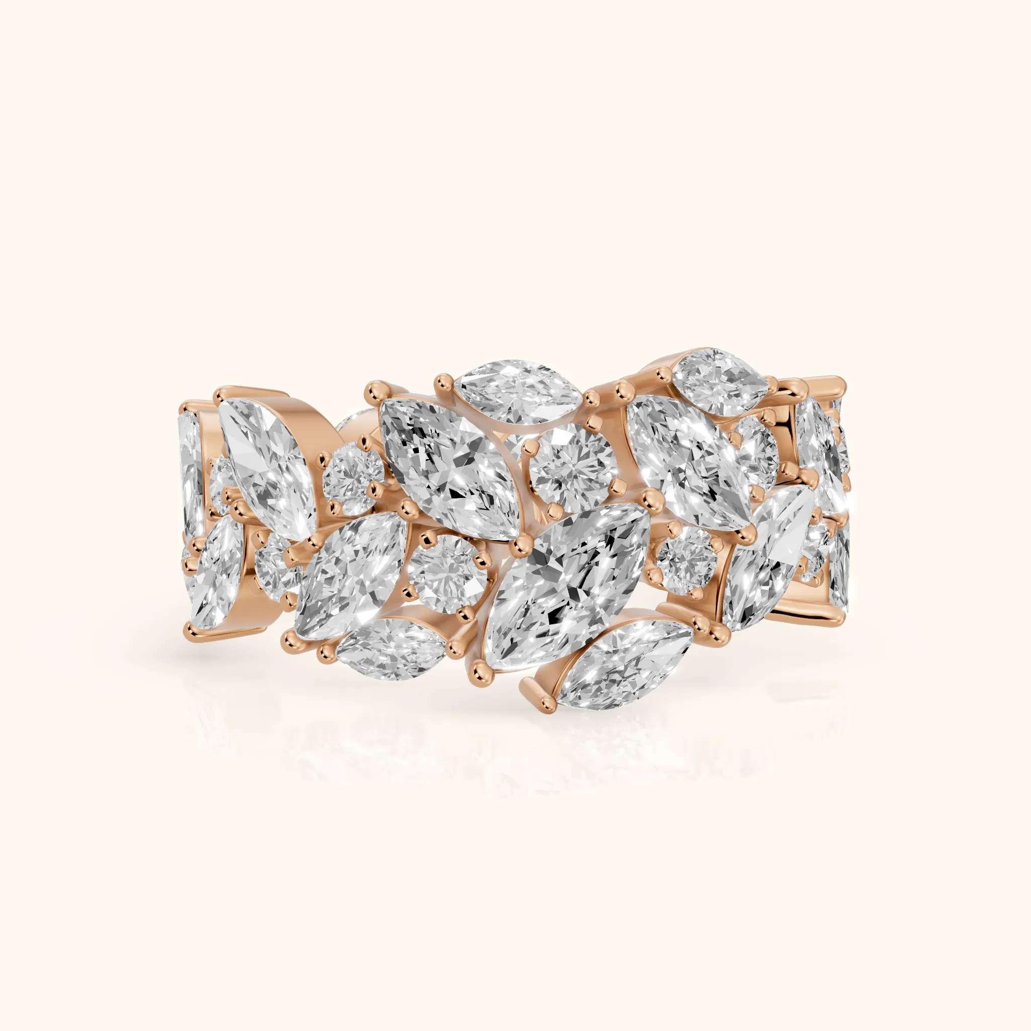 Romina Eternity Marquise & Round Diamond Anniversary Ring in Rose Gold — view 1