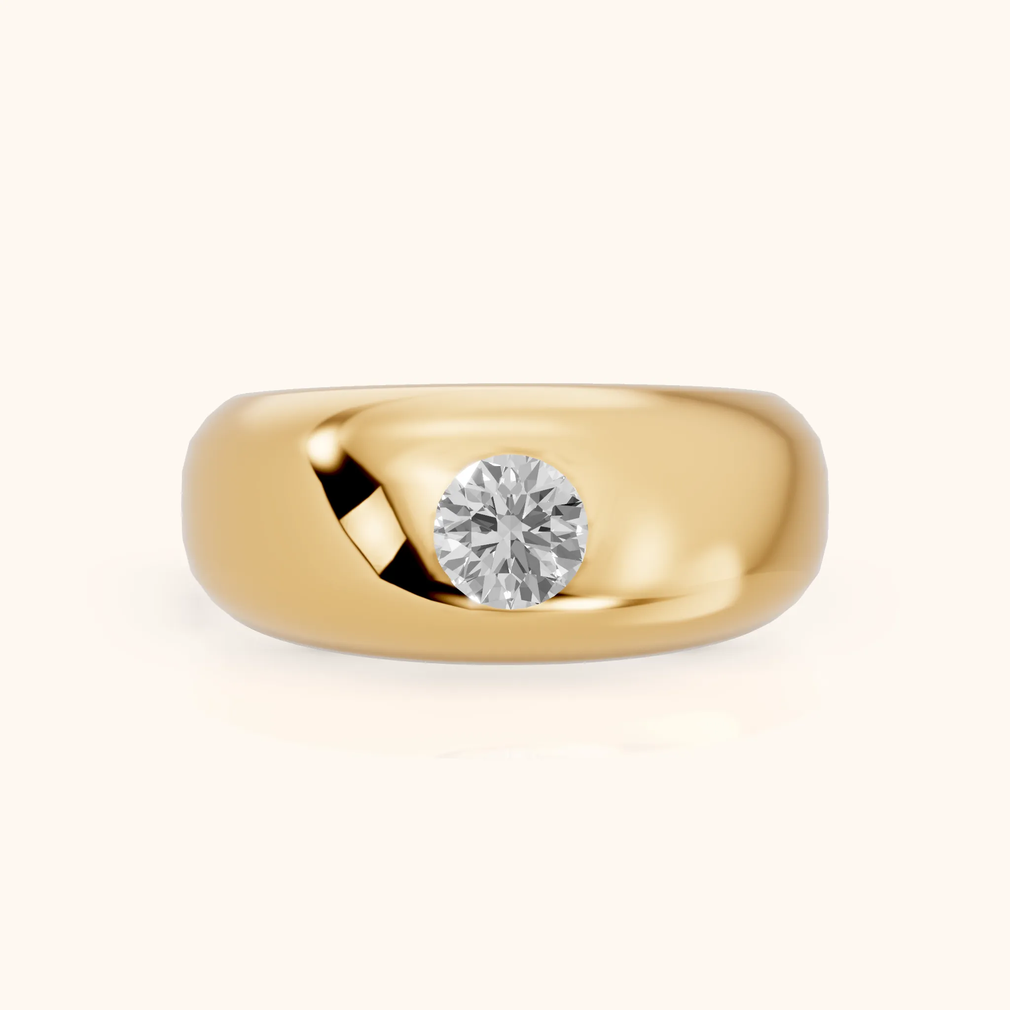 Noelle Bezel Round Diamond Wedding Band in Yellow Gold — view 1