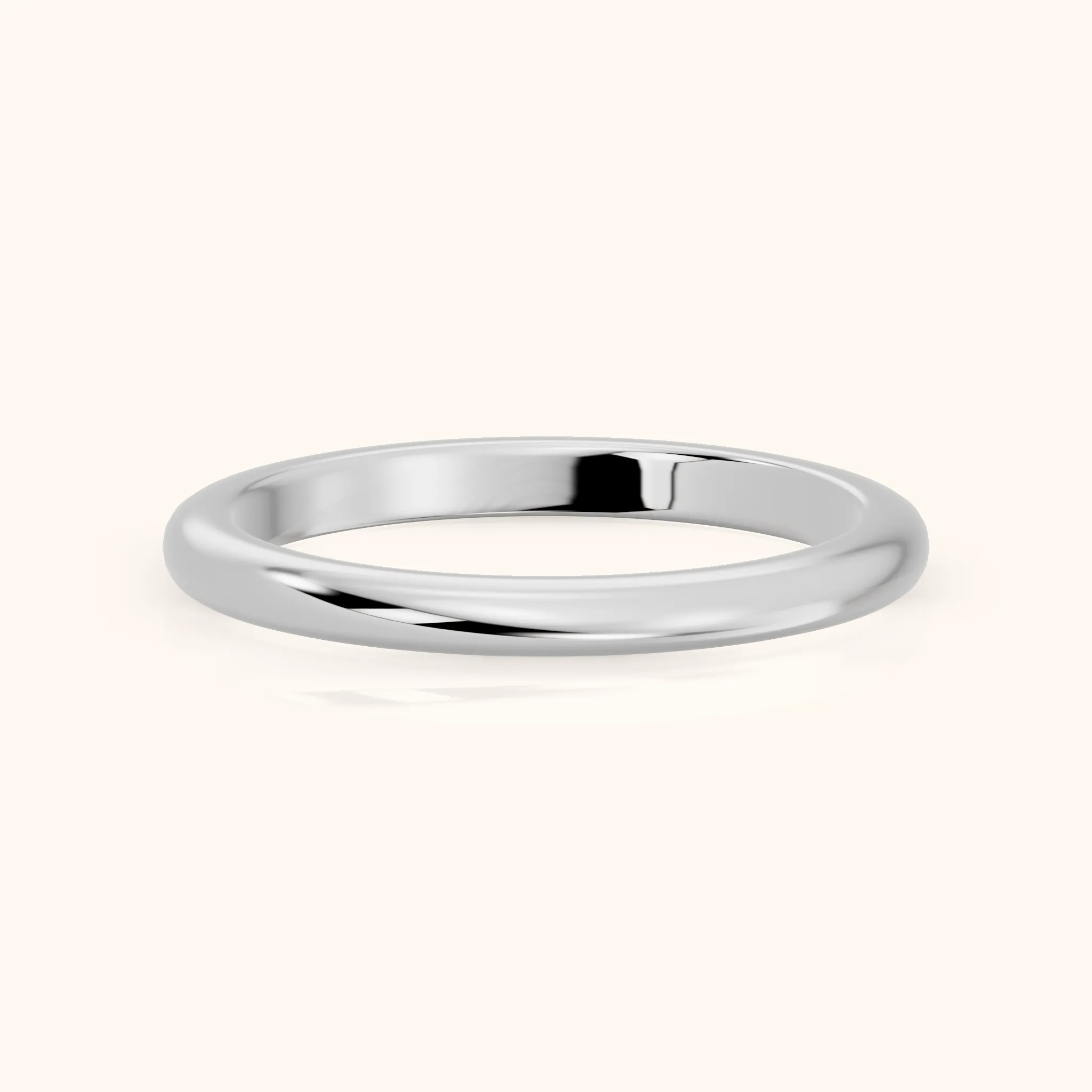 Justine Classic Low Dome Wedding Band in Silver — view 1