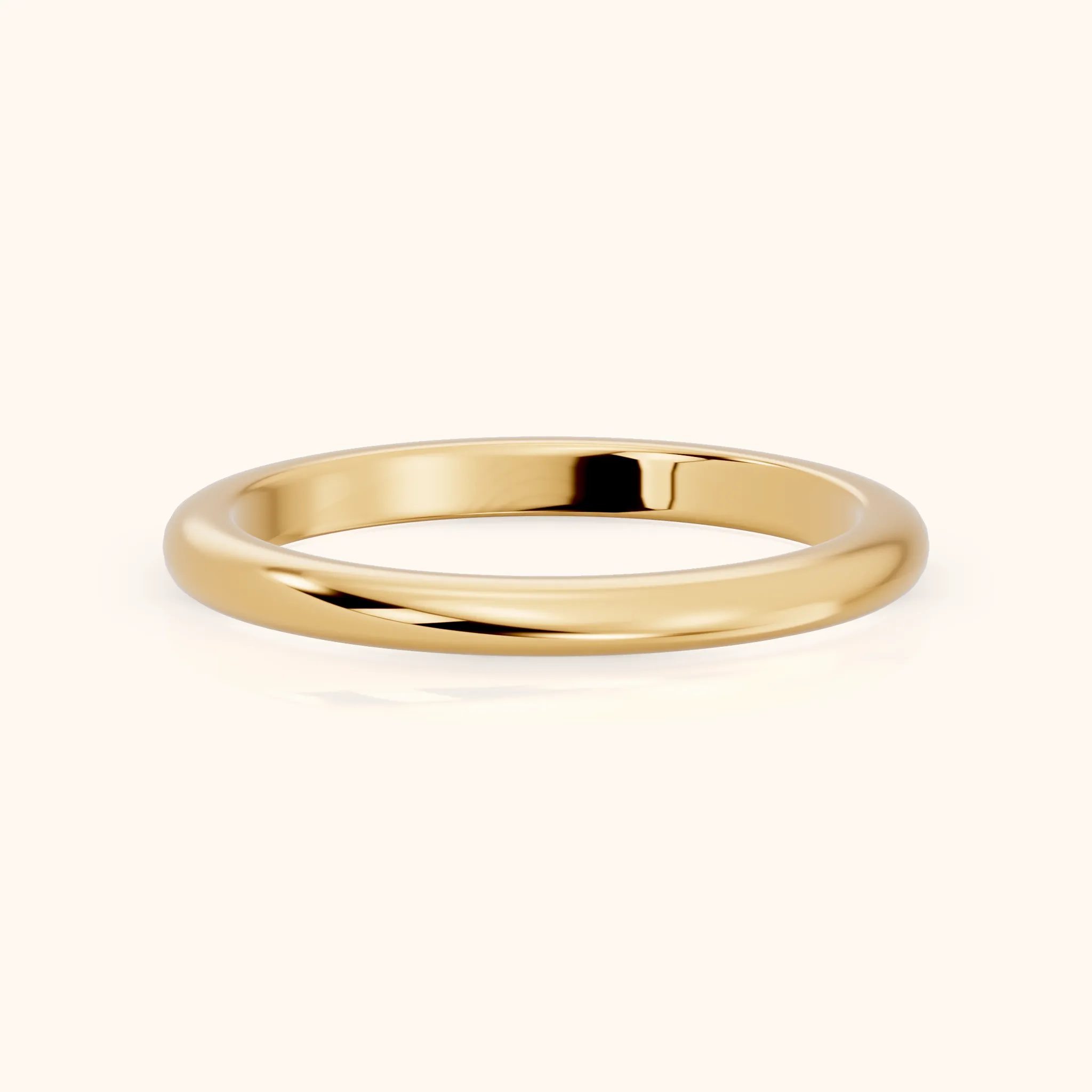 Justine Classic Low Dome Wedding Band in Yellow Gold — view 1