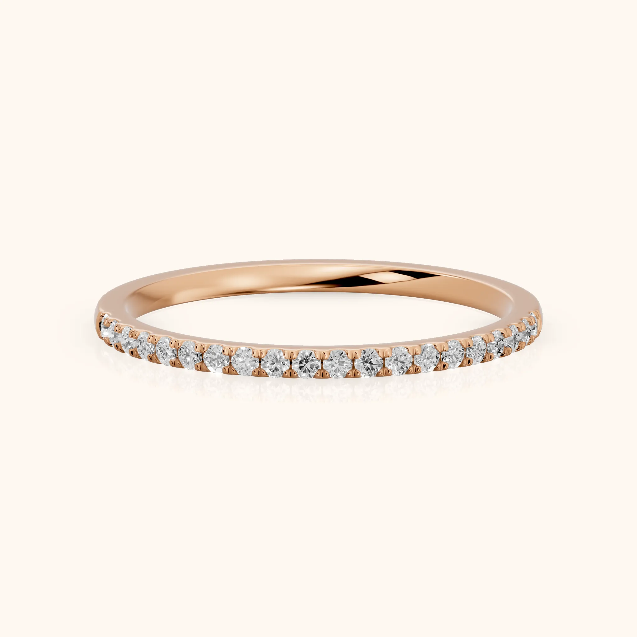 Anouk Micropavé Round Diamond Half Eternity Band in Rose Gold — view 1