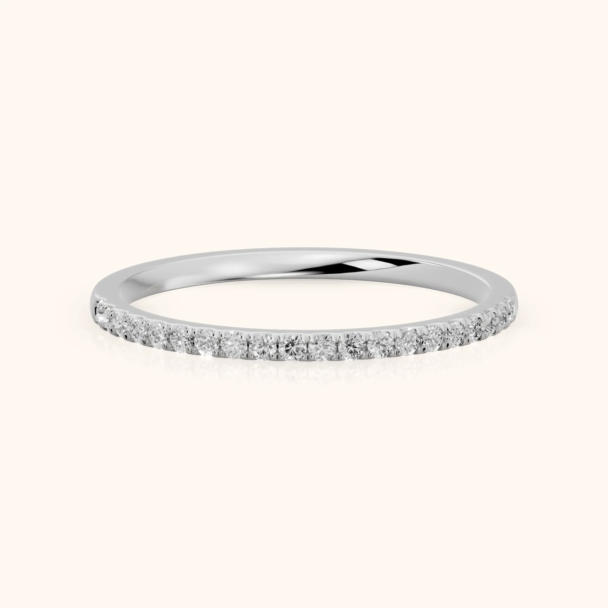 Anouk Micropavé Round Diamond Half Eternity Band in Silver — view 1