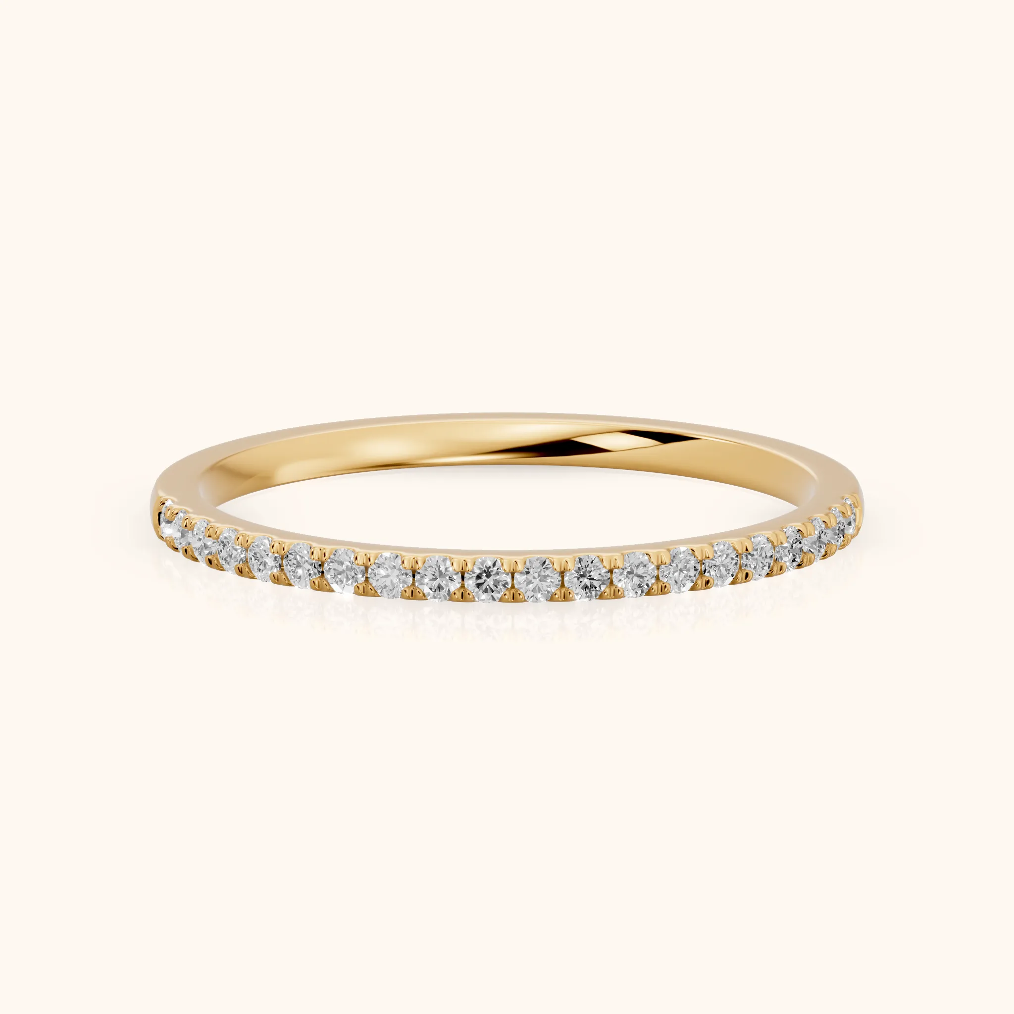 Anouk Micropavé Round Diamond Half Eternity Band in Yellow Gold — view 1