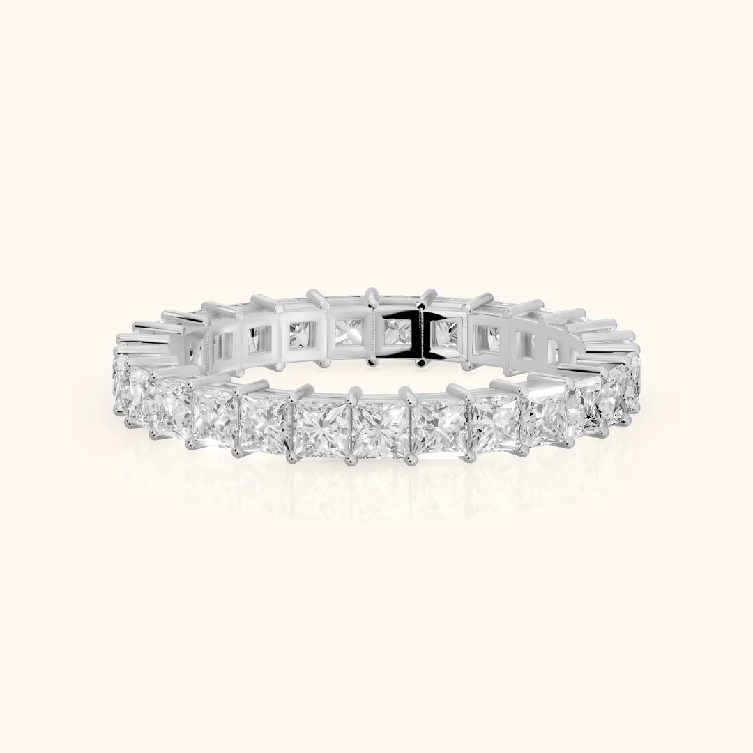 Manon Shared Prong Princess Diamond Eternity Band in Silver — view 2