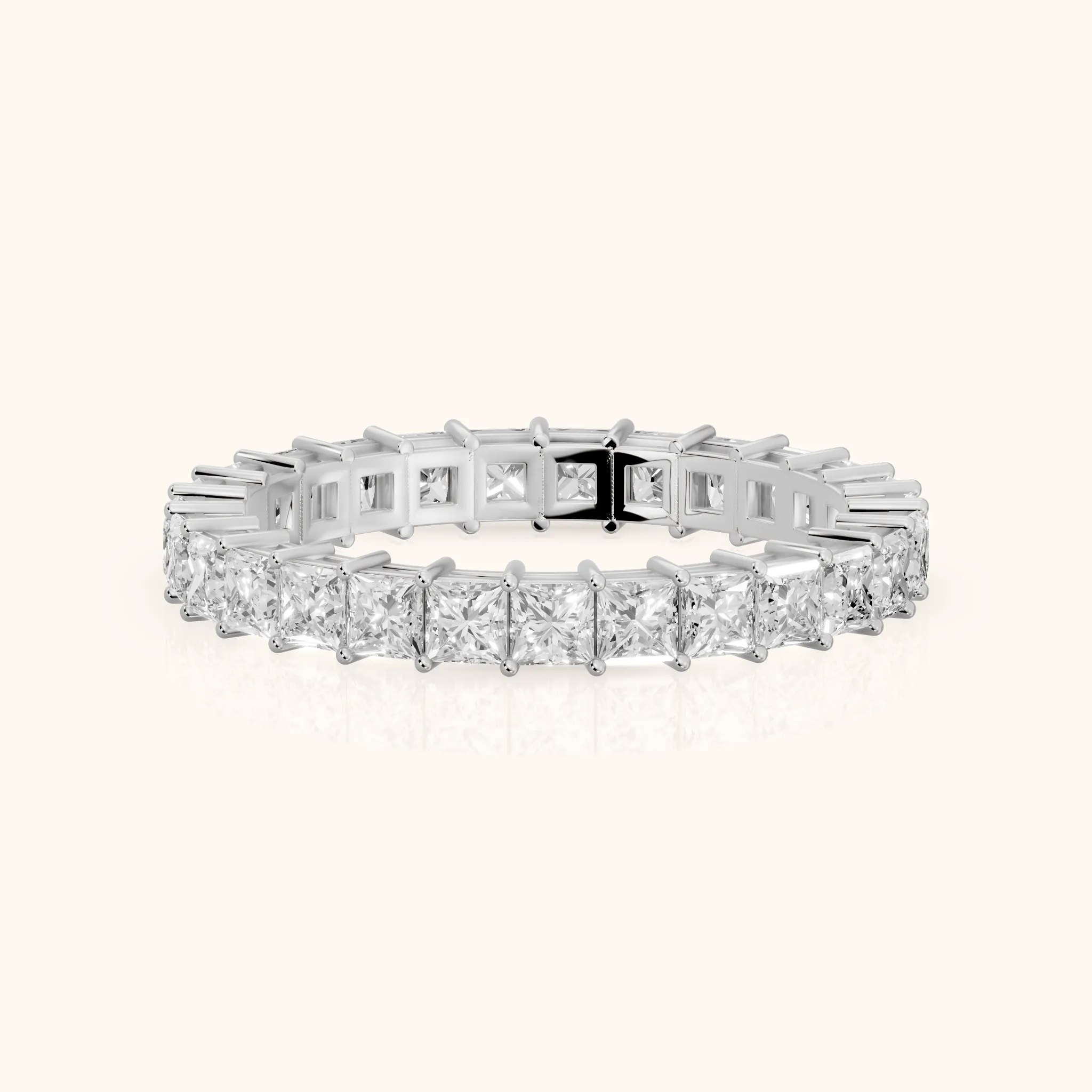 Manon Shared Prong Princess Diamond Eternity Band in Silver — view 1