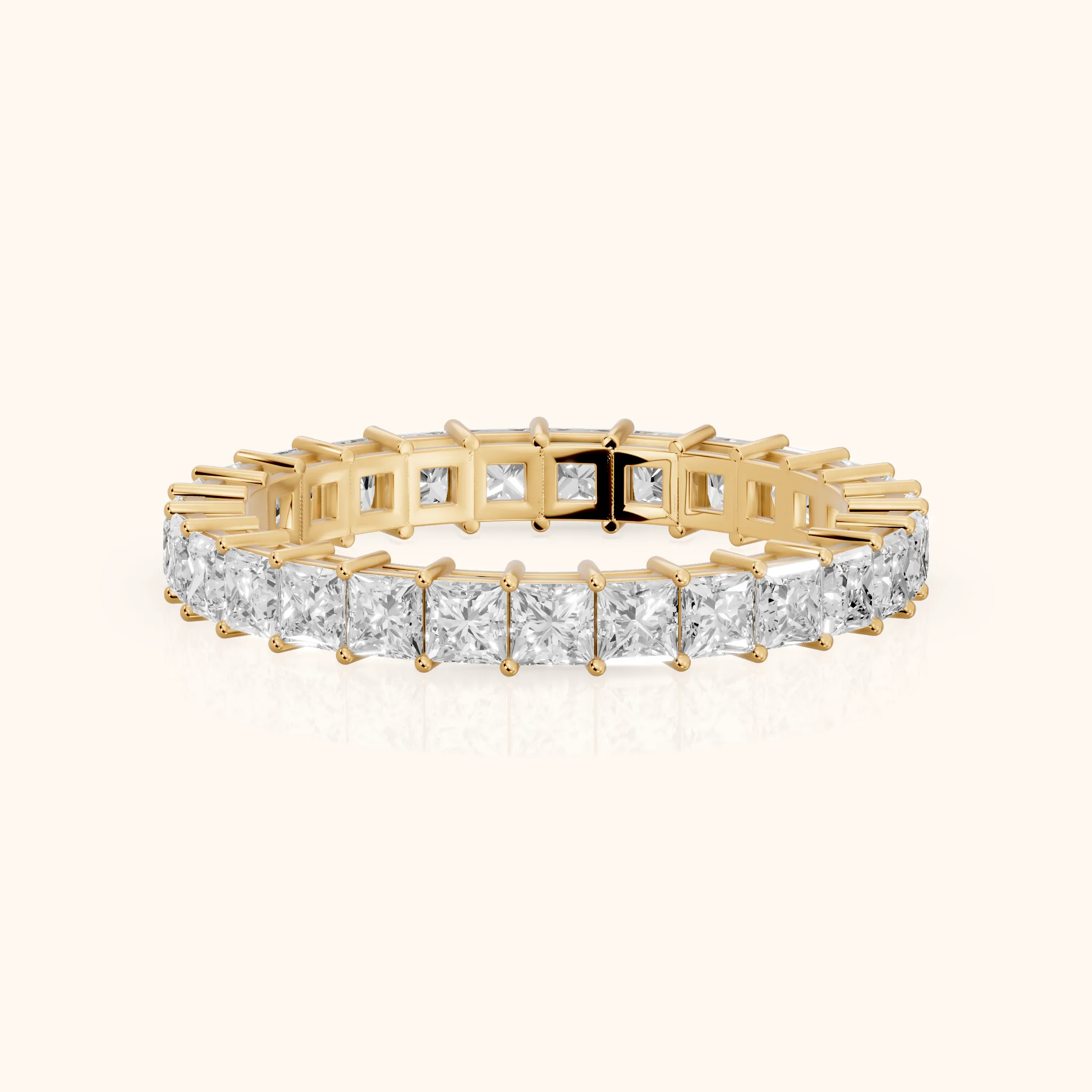 Manon Shared Prong Princess Diamond Eternity Band in Yellow Gold — view 1