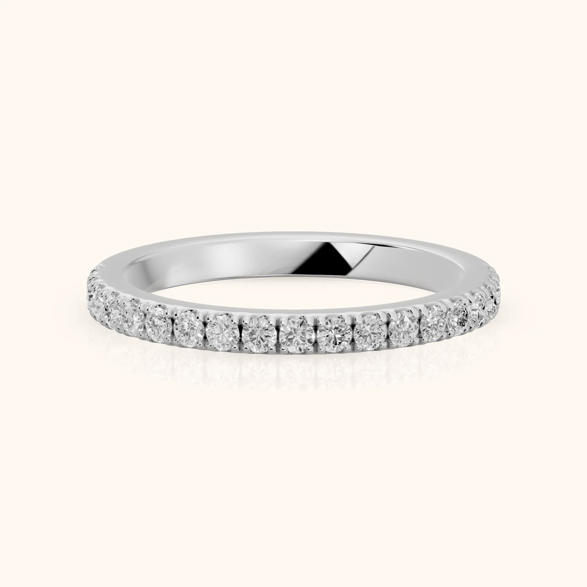 Lisette Pavé Round Diamond Half Eternity Band in Silver — view 1