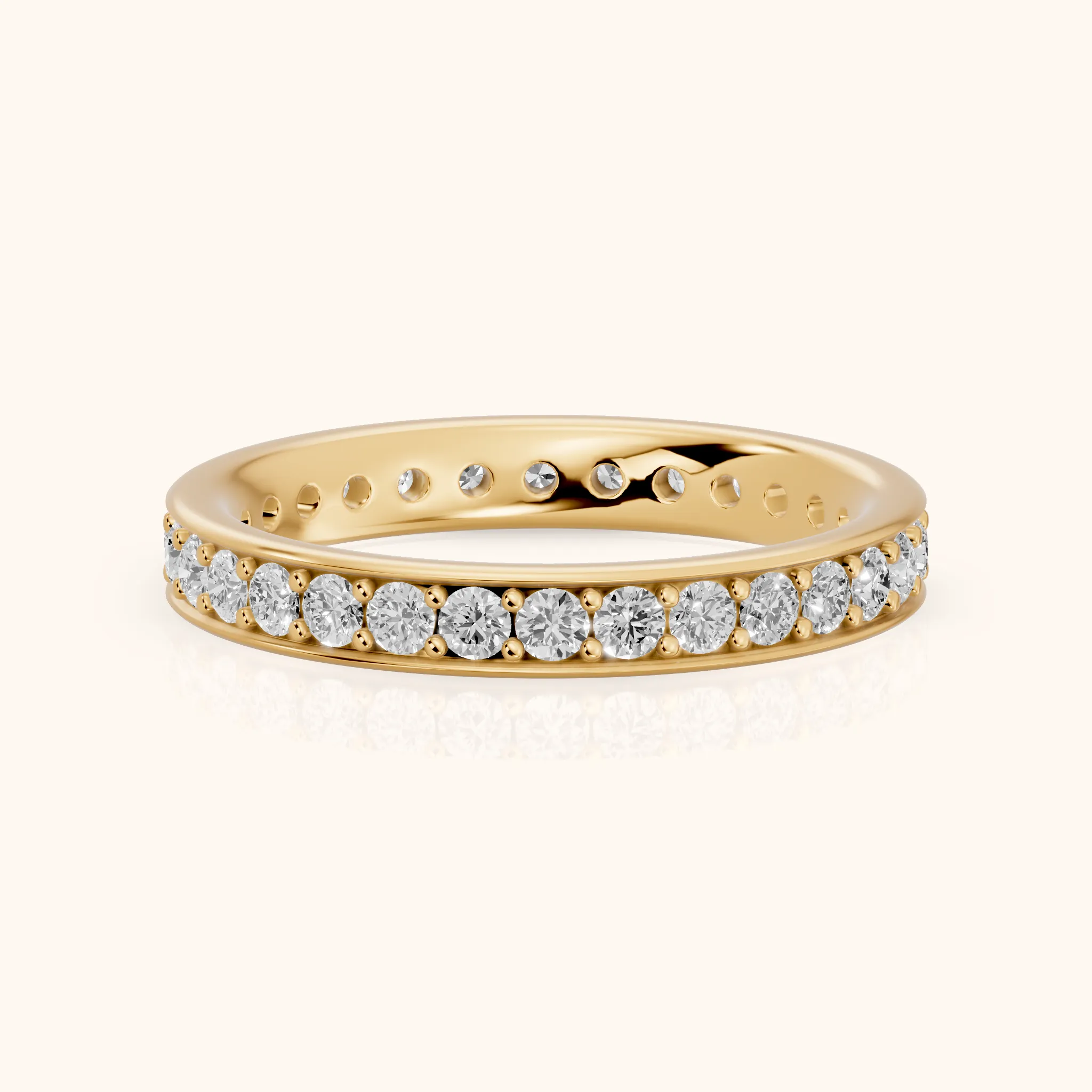 Ninon Classic Pavé Round Diamond Eternity Band in Yellow Gold — view 1