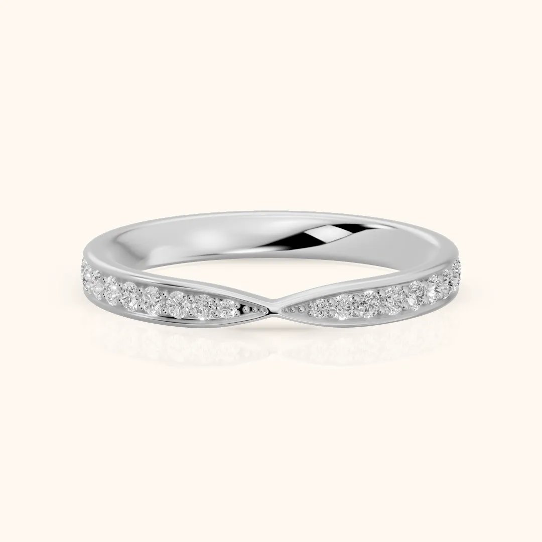 Zita Tapered Riviera Round Diamond Eternity Band in Platinum — view 2