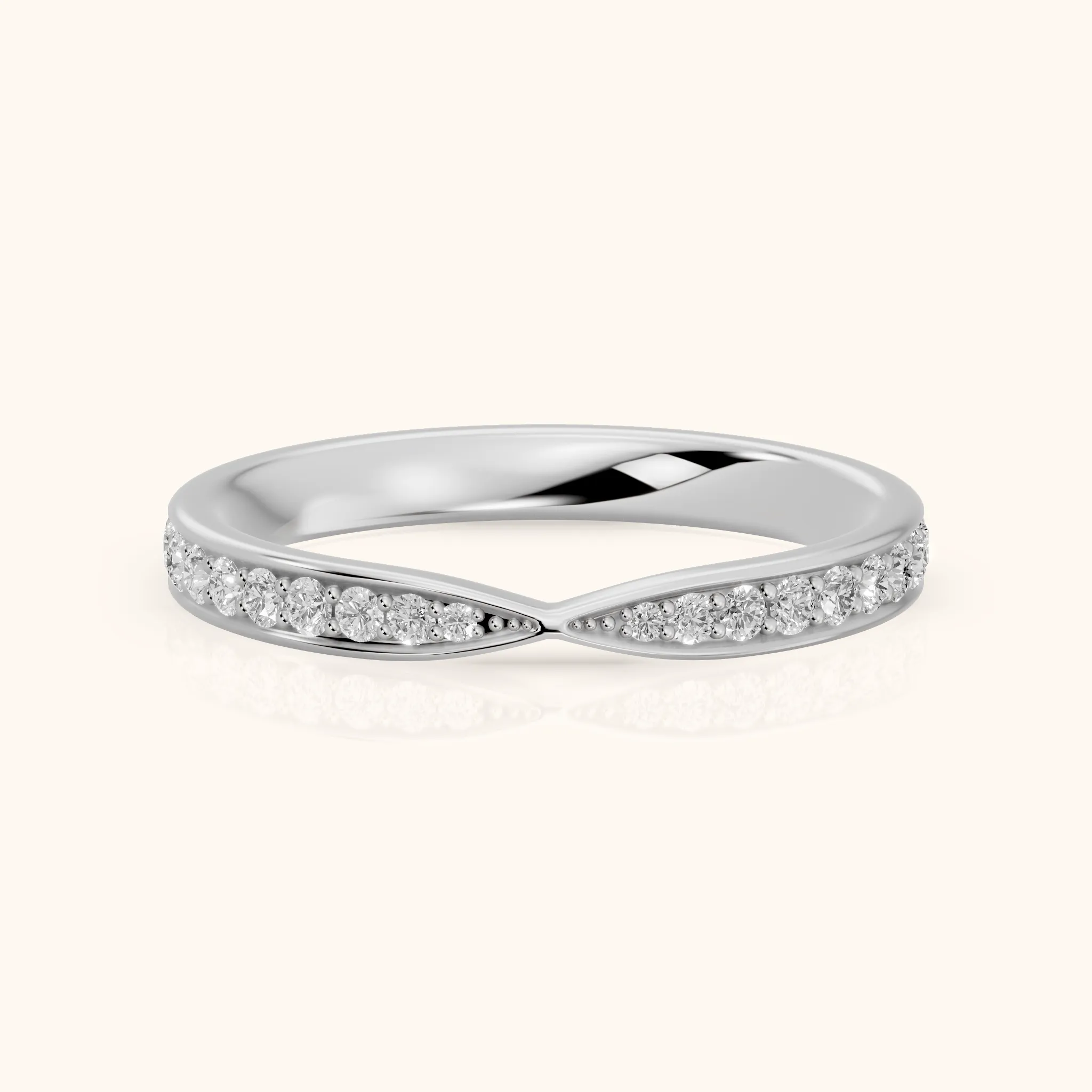 Zita Tapered Riviera Round Diamond Eternity Band in Platinum — view 1