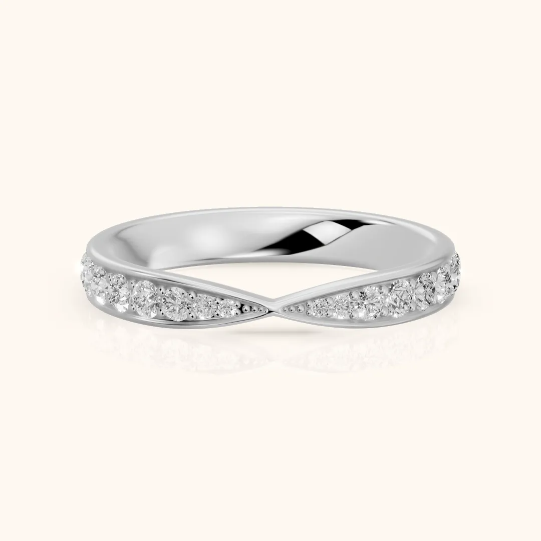 Clara Tapered Riviera Round Diamond Eternity Band in Platinum — view 2
