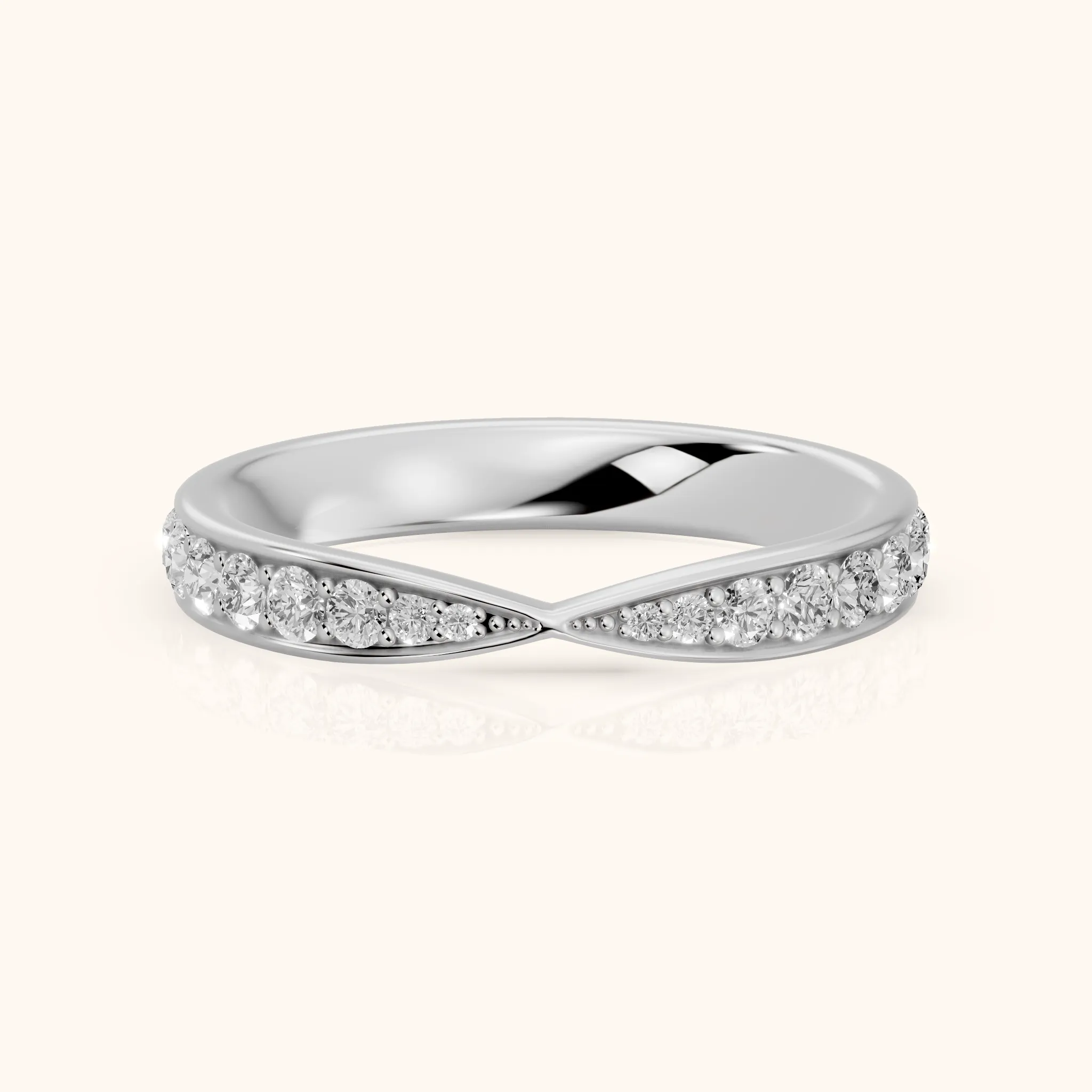 Clara Tapered Riviera Round Diamond Eternity Band in Platinum — view 1