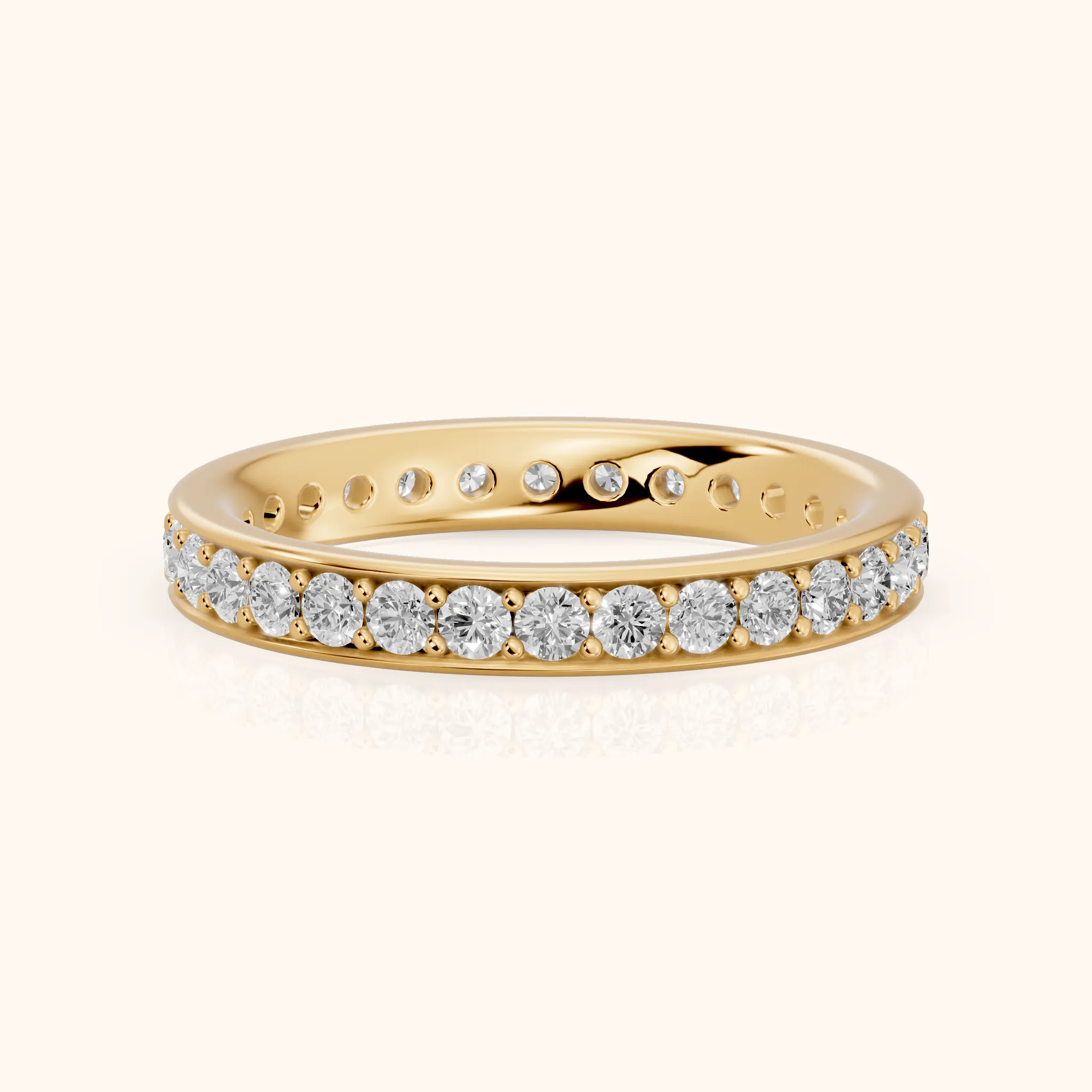 Constance Channel Set Round Diamond Eternity Band in Yellow Gold — view 1