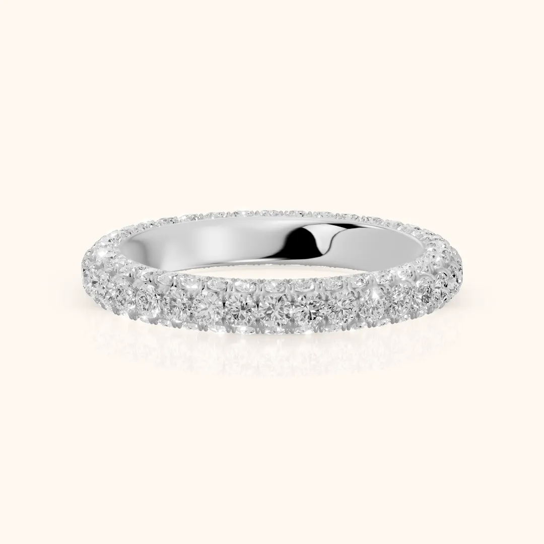 Candela Micropavé Round Diamond Eternity Band in Silver — view 2