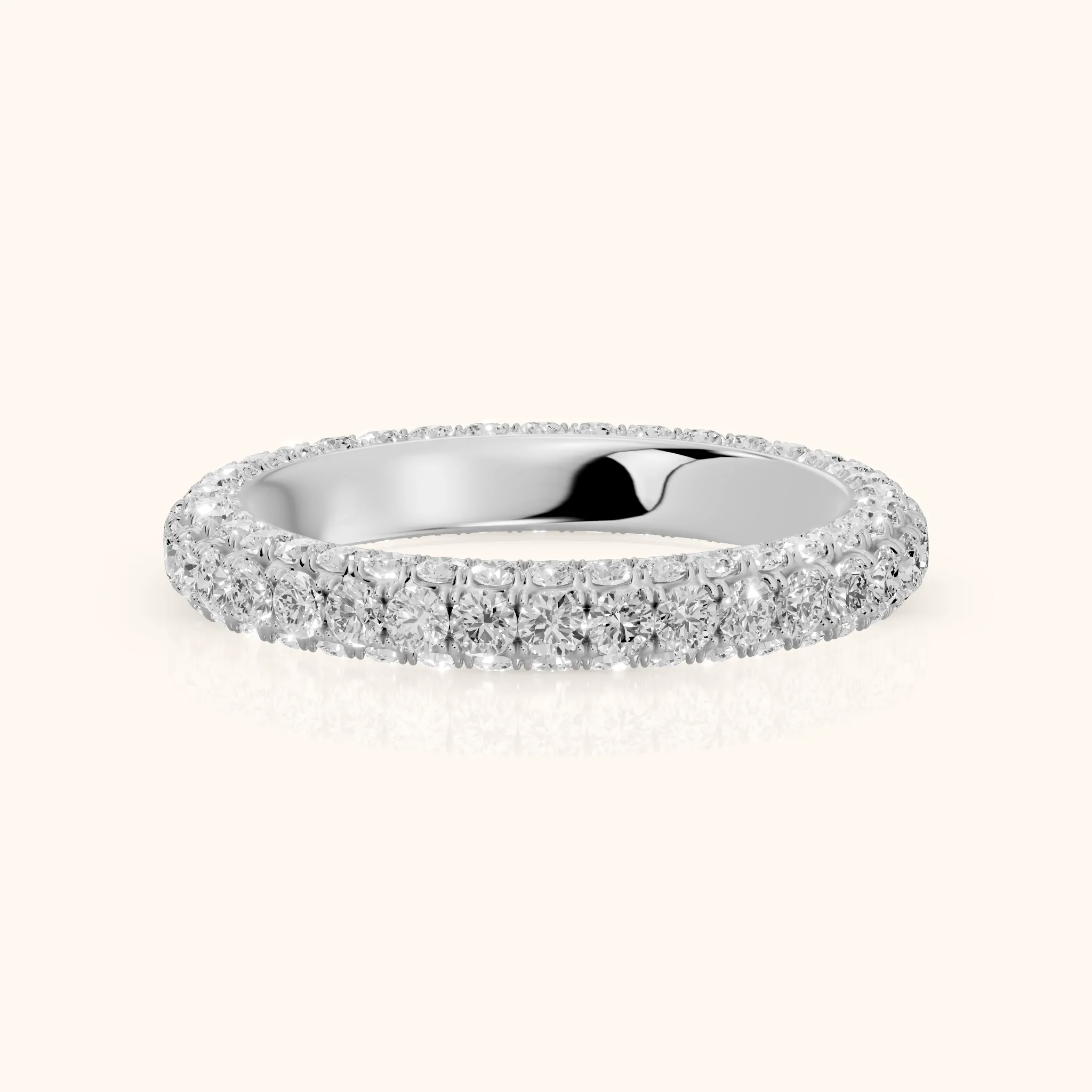 Candela Micropavé Round Diamond Eternity Band in Silver — view 1