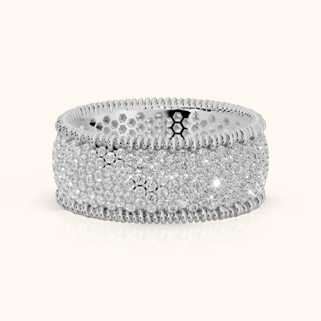 Rita Micropavé Round Diamond Anniversary Ring in Platinum — view 2