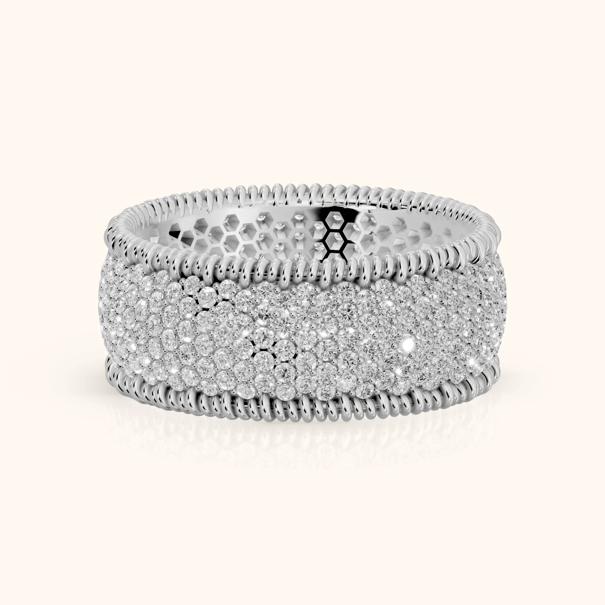 Rita Micropavé Round Diamond Anniversary Ring in Platinum — view 1
