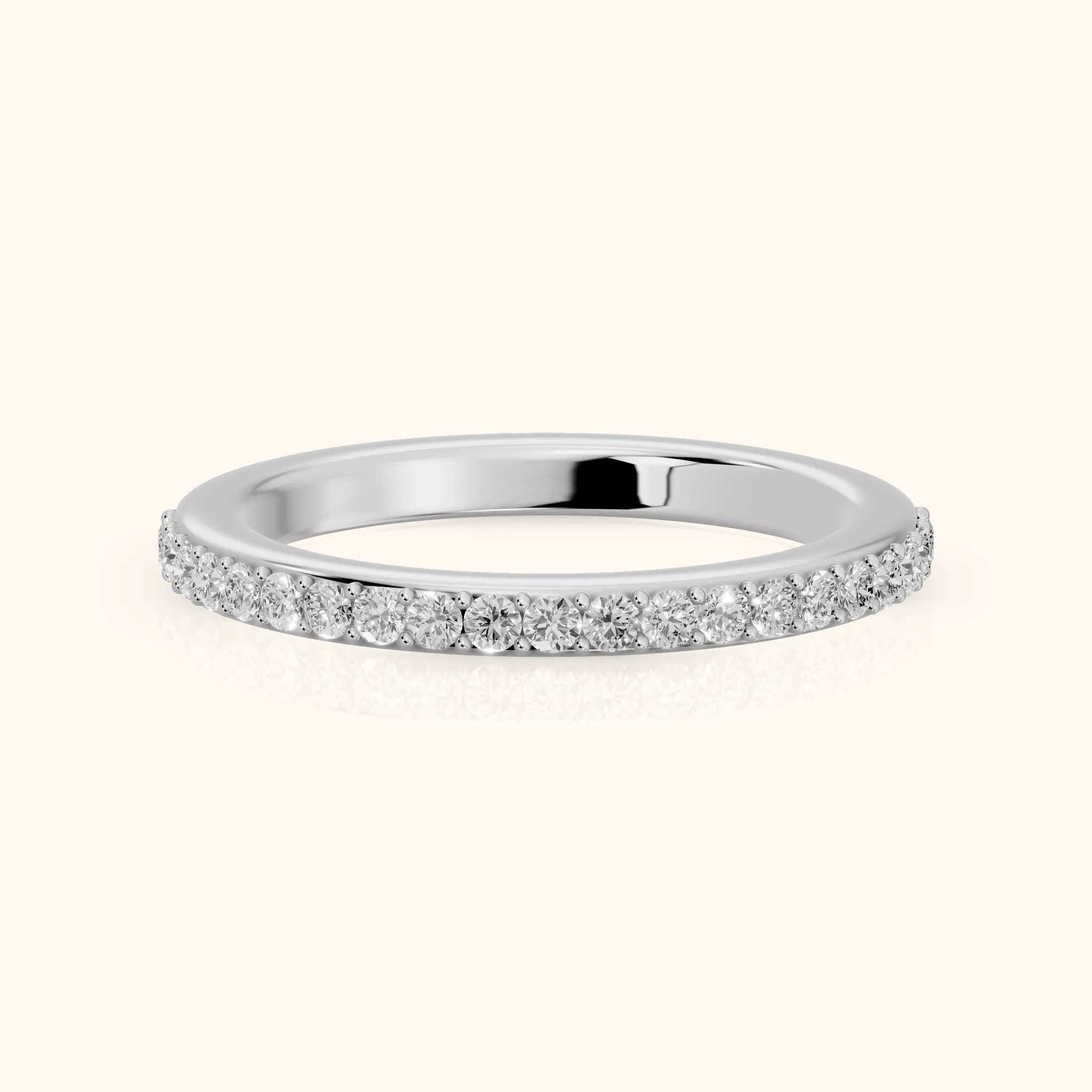 Tamara Micropavé Round Diamond Half Eternity Band in Silver — view 1