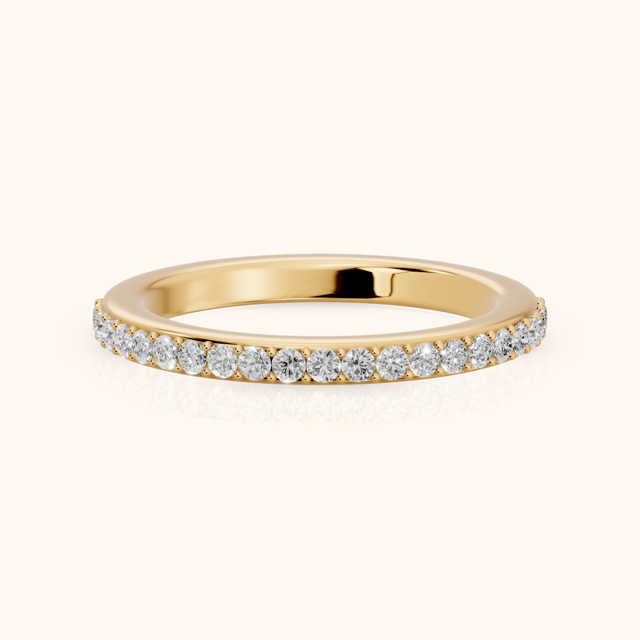 Tamara Micropavé Round Diamond Half Eternity Band in Yellow Gold — view 1