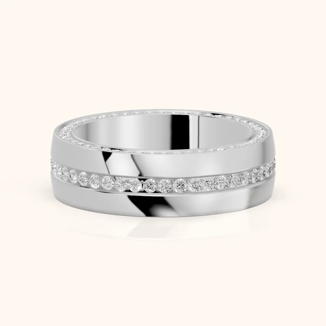 Kassia Micropavé Round Diamond Eternity Band in Silver — view 2