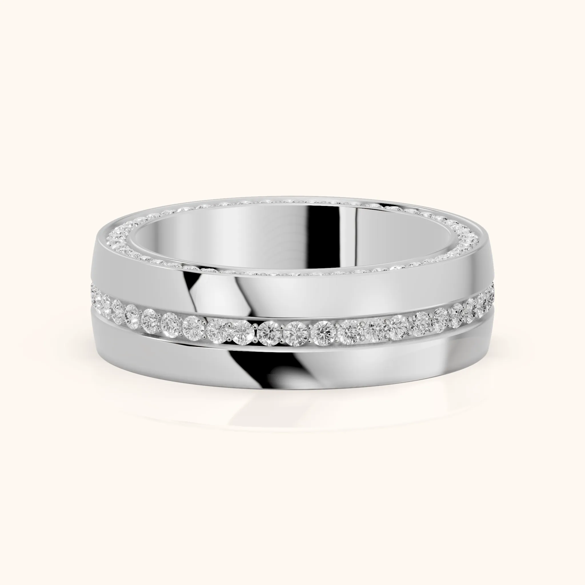 Kassia Micropavé Round Diamond Eternity Band in Silver — view 1